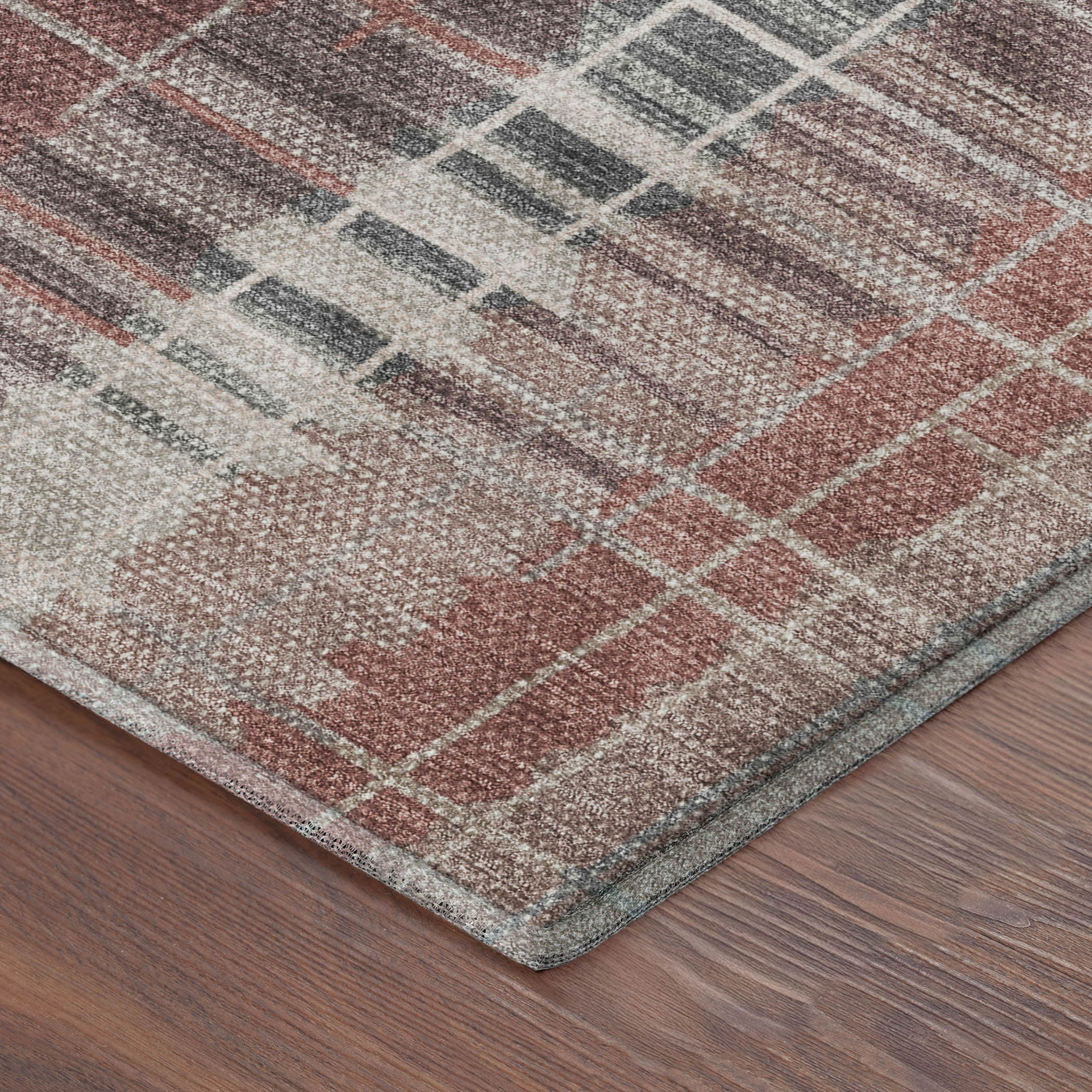 Seoul Machine Washable Transitional Paprika Orange Rug 1'8" x 2'6" #shape_Rectangle