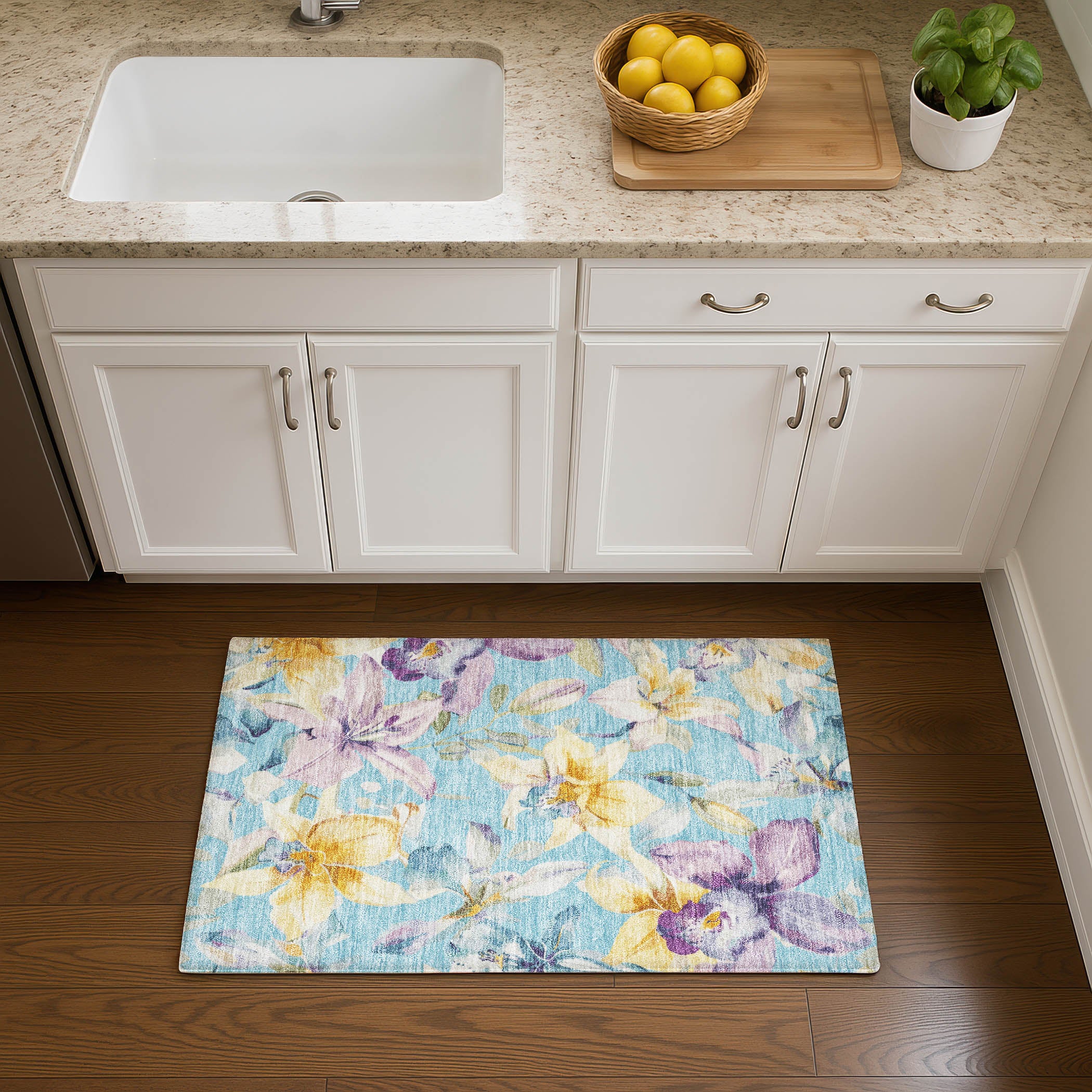 Lima Machine Washable Transitional Aqua Teal Rug 1'8" x 2'6" #shape_Rectangle