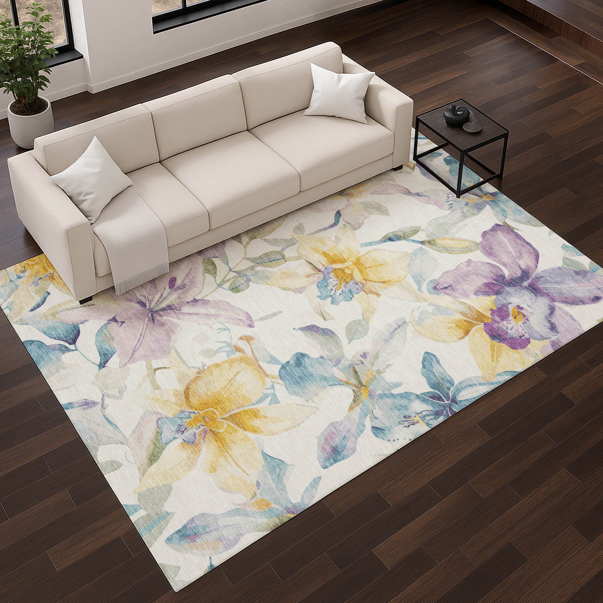 Lima Machine Washable Transitional Ivory Rug 2'6" x 3'10" #shape_Rectangle