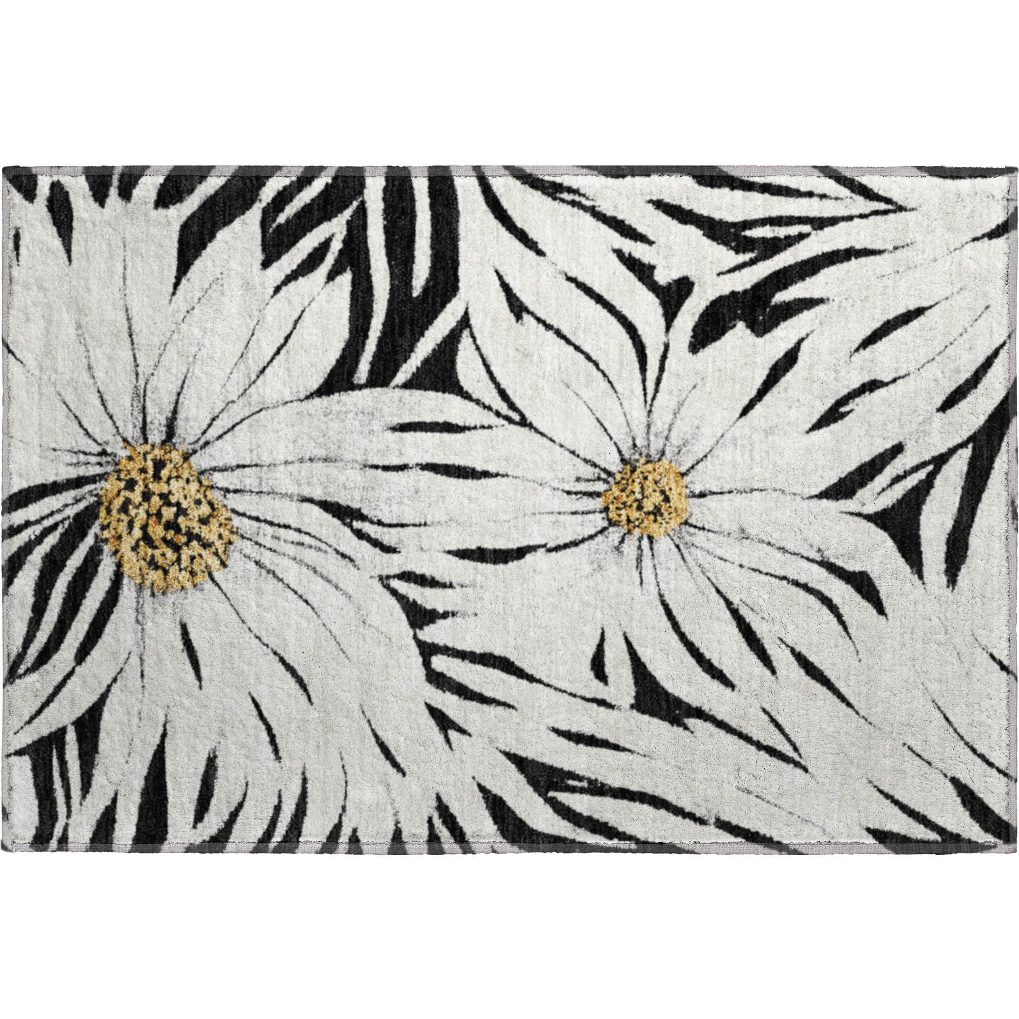 Salzburg Machine Washable Transitional Black Rug 1'8" x 2'6" #shape_Rectangle