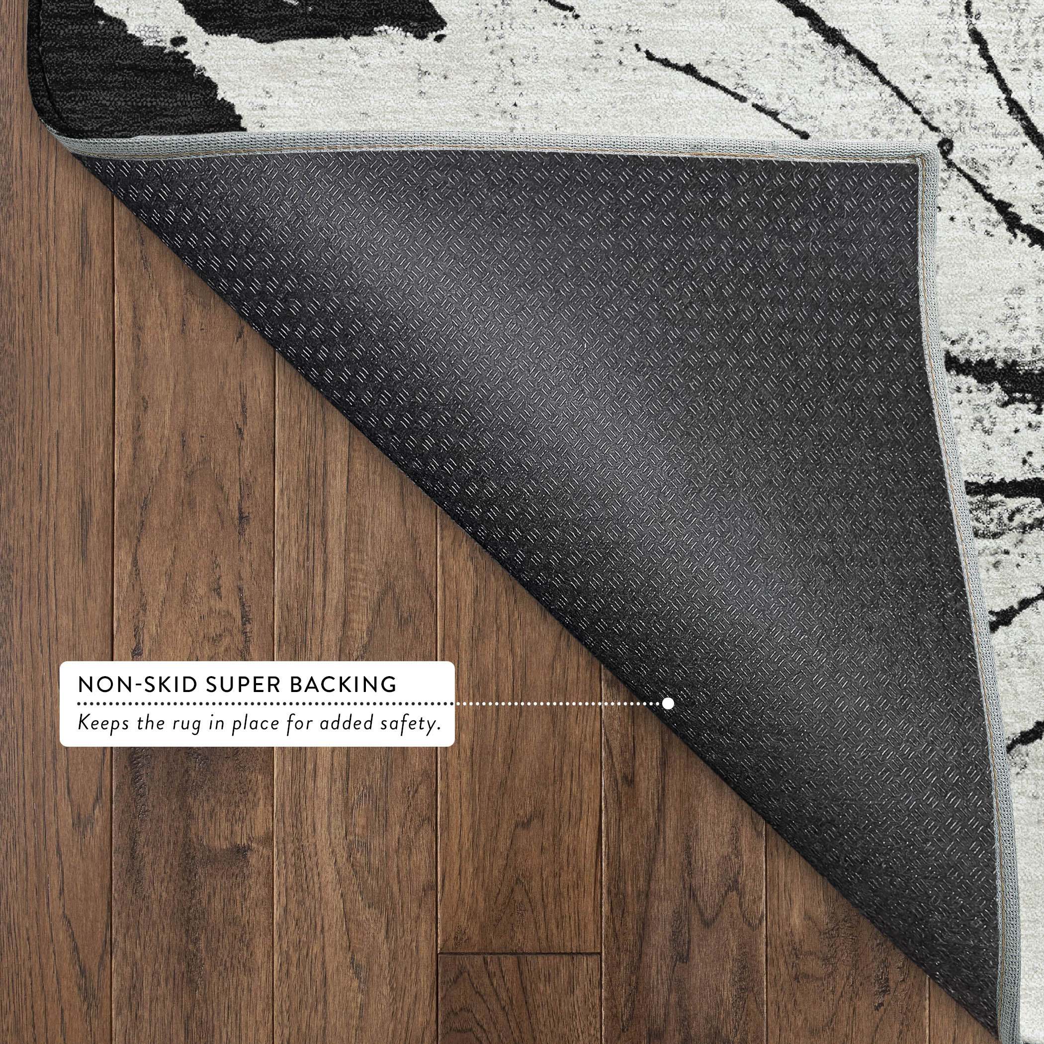 Salzburg Machine Washable Transitional Black Rug 1'8" x 2'6" #shape_Rectangle