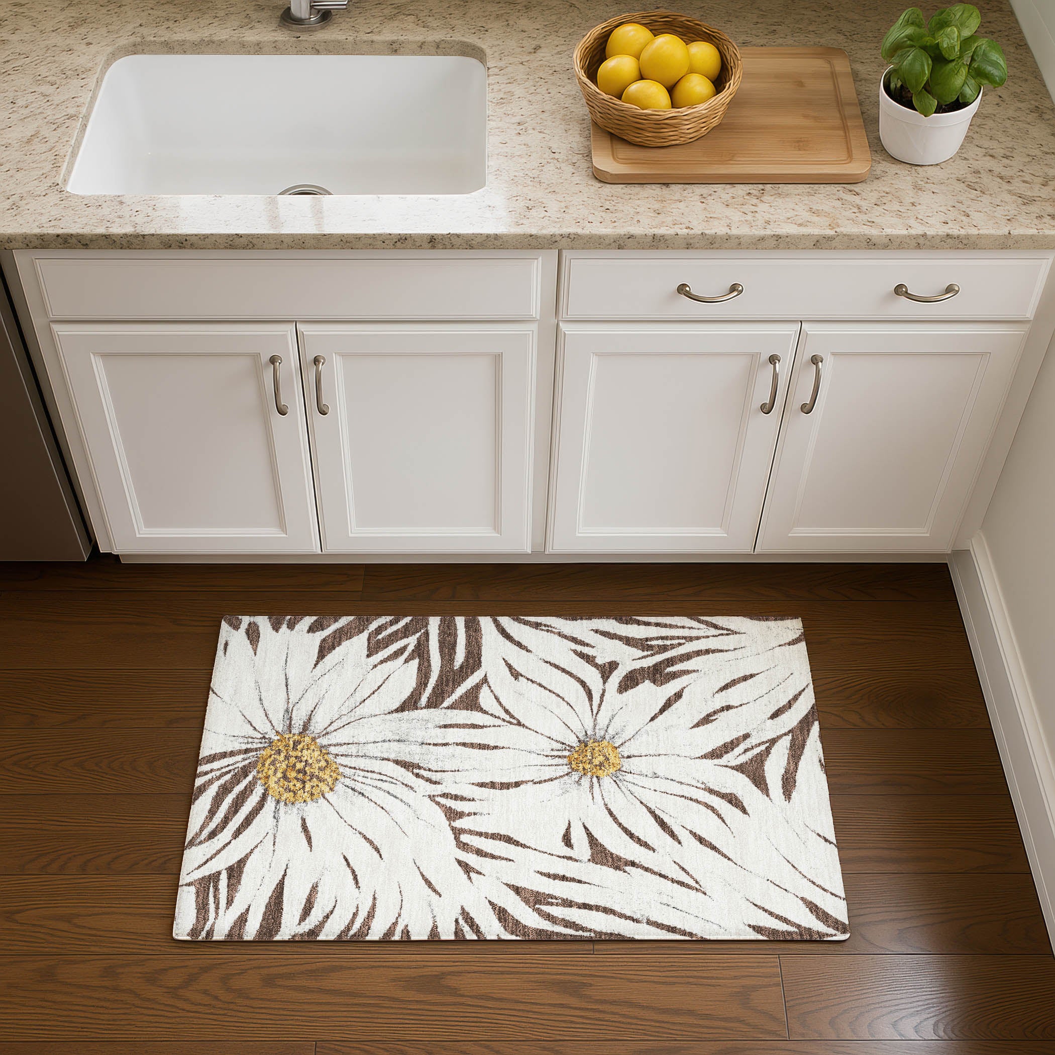Salzburg Machine Washable Transitional Brown Rug 1'8" x 2'6" #shape_Rectangle