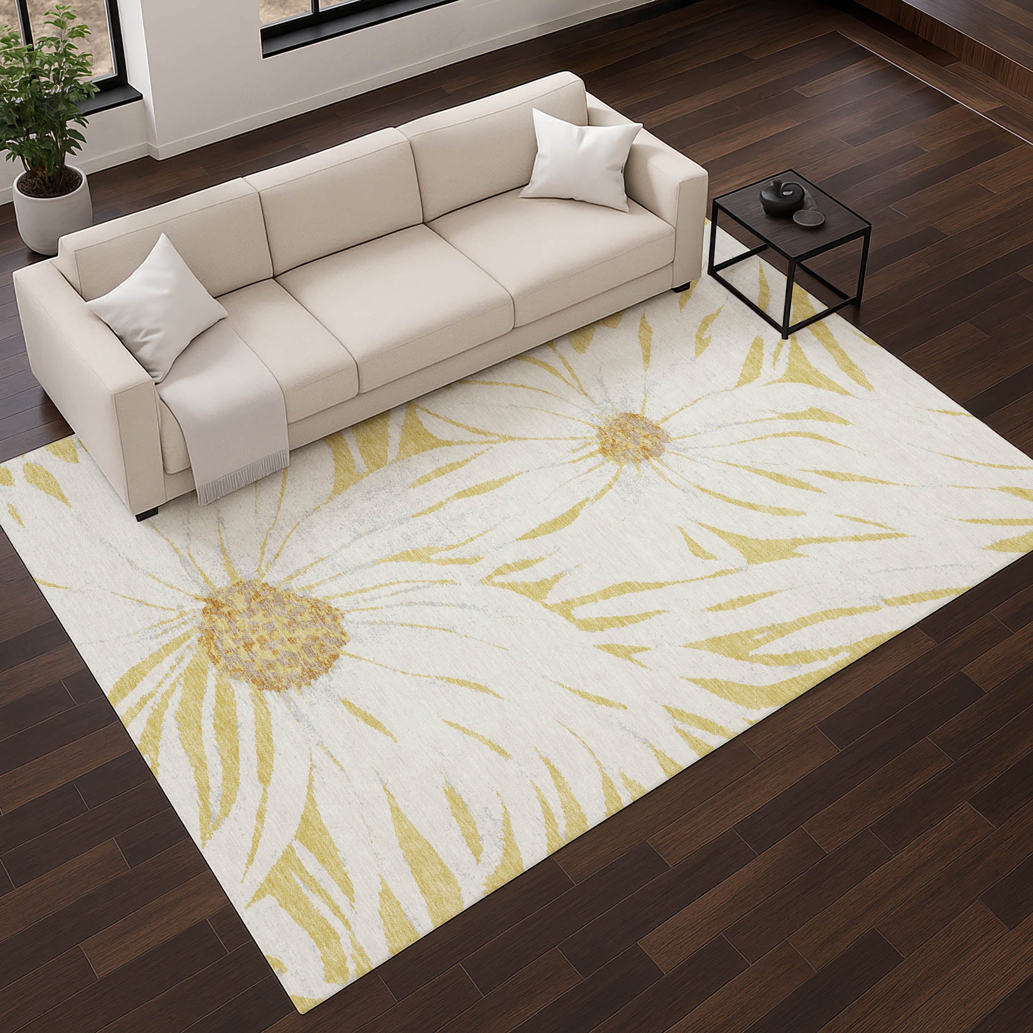 Salzburg Machine Washable Transitional Gold Rug 2'6" x 3'10" #shape_Rectangle