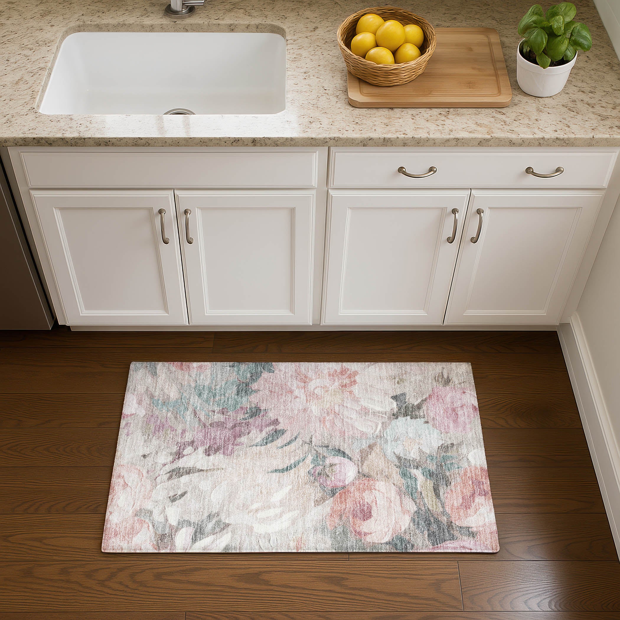 Kotor Machine Washable Transitional Beige Brown Rug 1'8" x 2'6" #shape_Rectangle