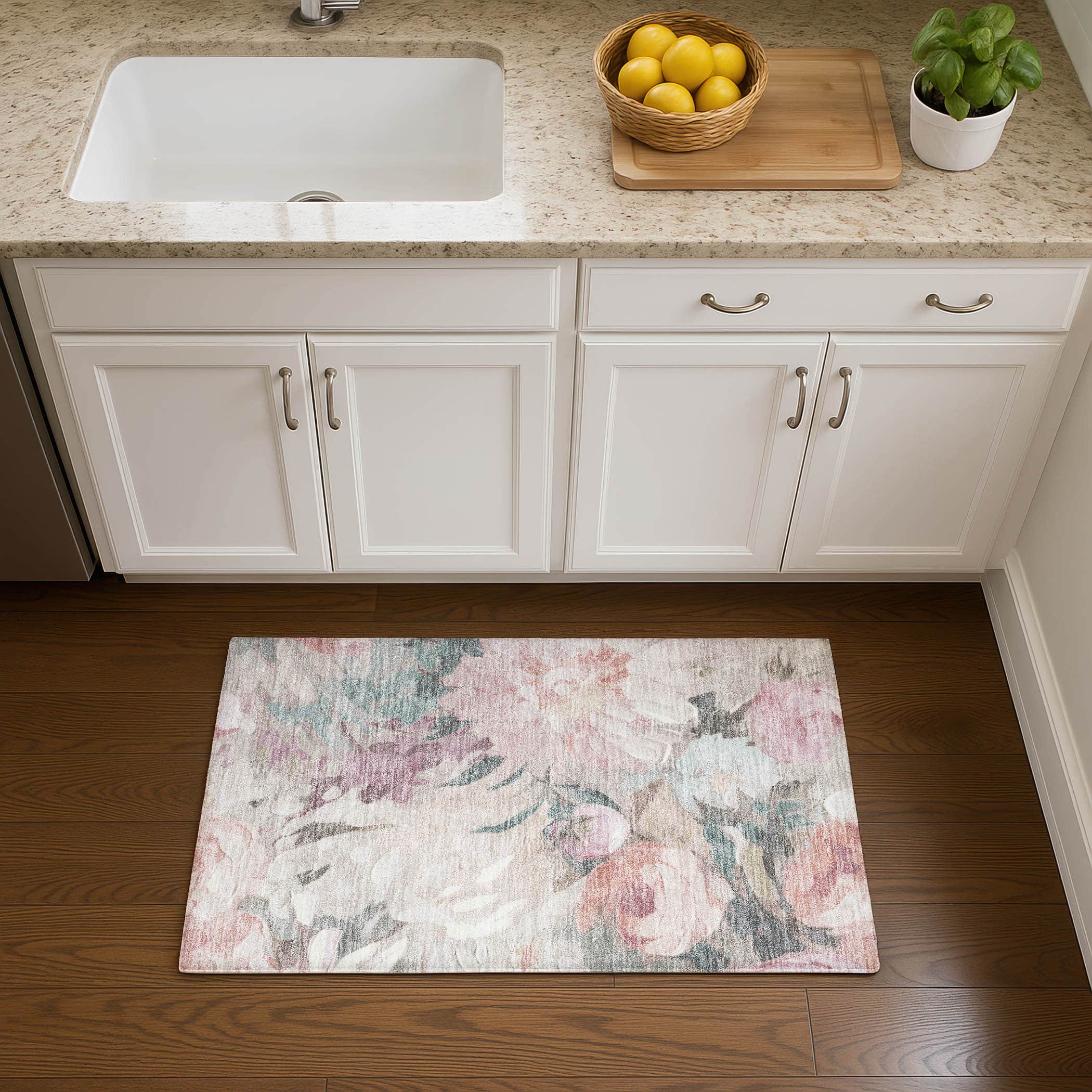 Kotor Machine Washable Transitional Beige Brown Rug 1'8" x 2'6" #shape_Rectangle