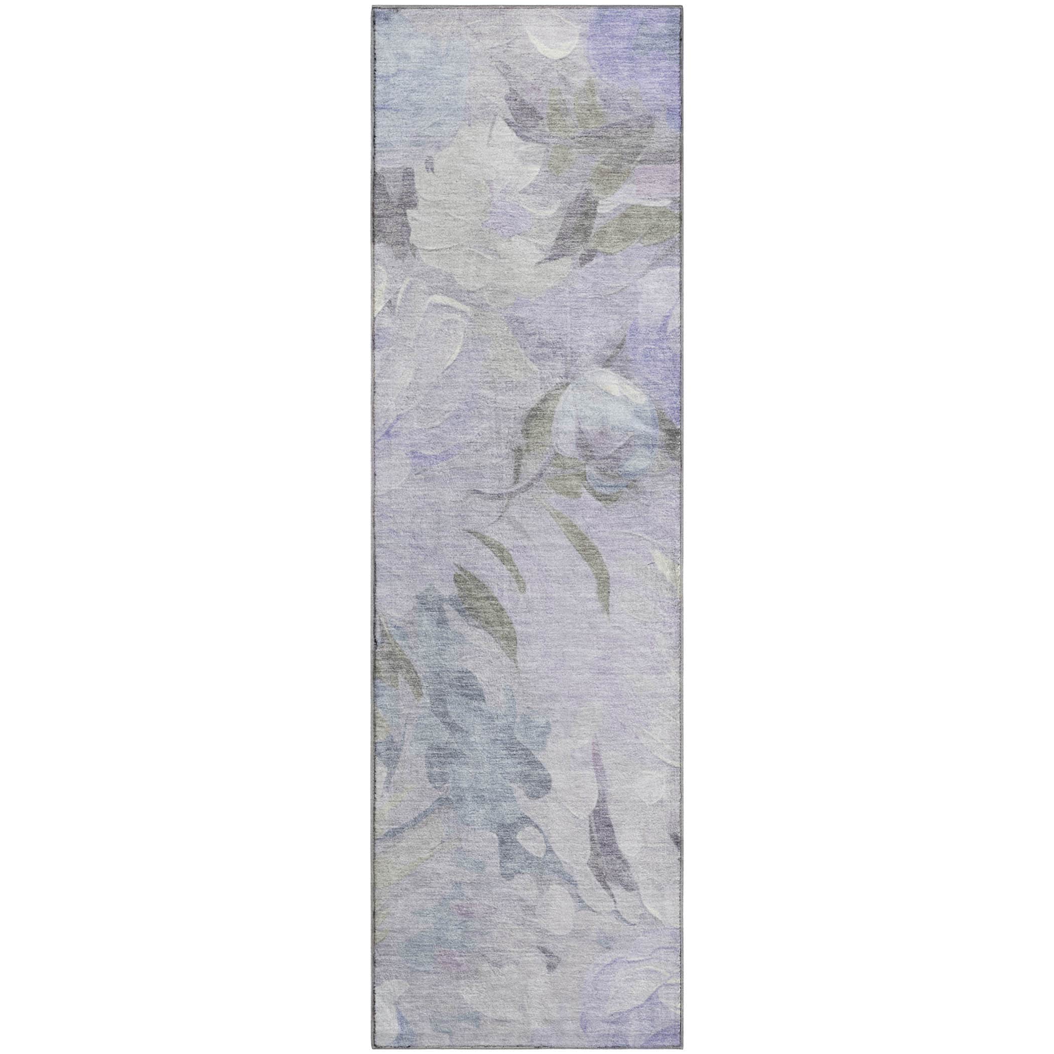 Kotor Machine Washable Transitional Lavender Purple Rug 2'3" x 7'6" #shape_Runner