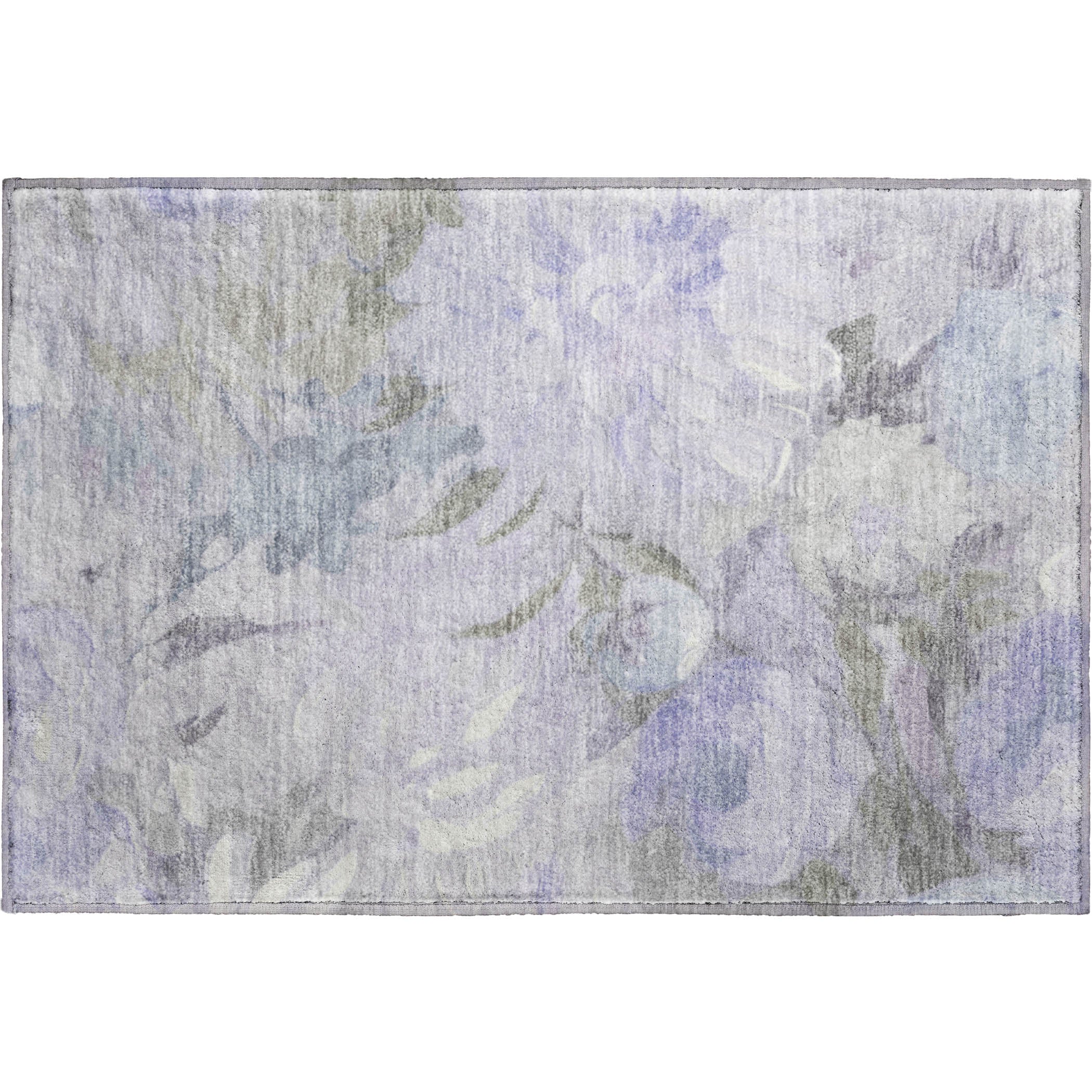 Kotor Machine Washable Transitional Lavender Purple Rug 1'8" x 2'6" #shape_Rectangle