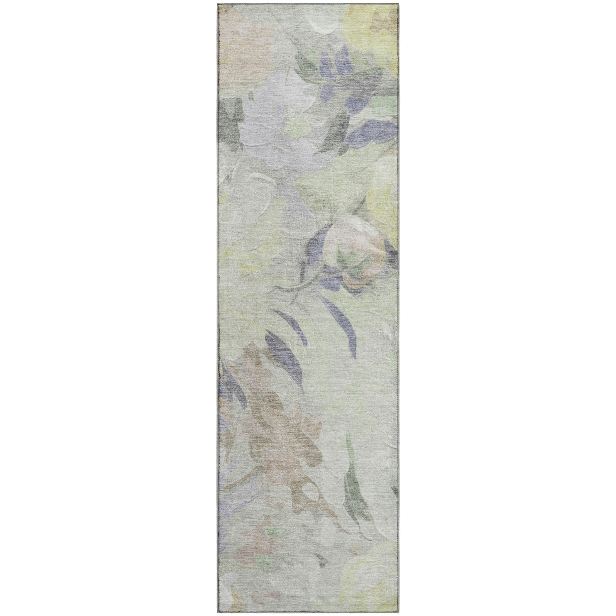 Kotor Machine Washable Transitional Mint Green Rug 2'3" x 7'6" #shape_Runner