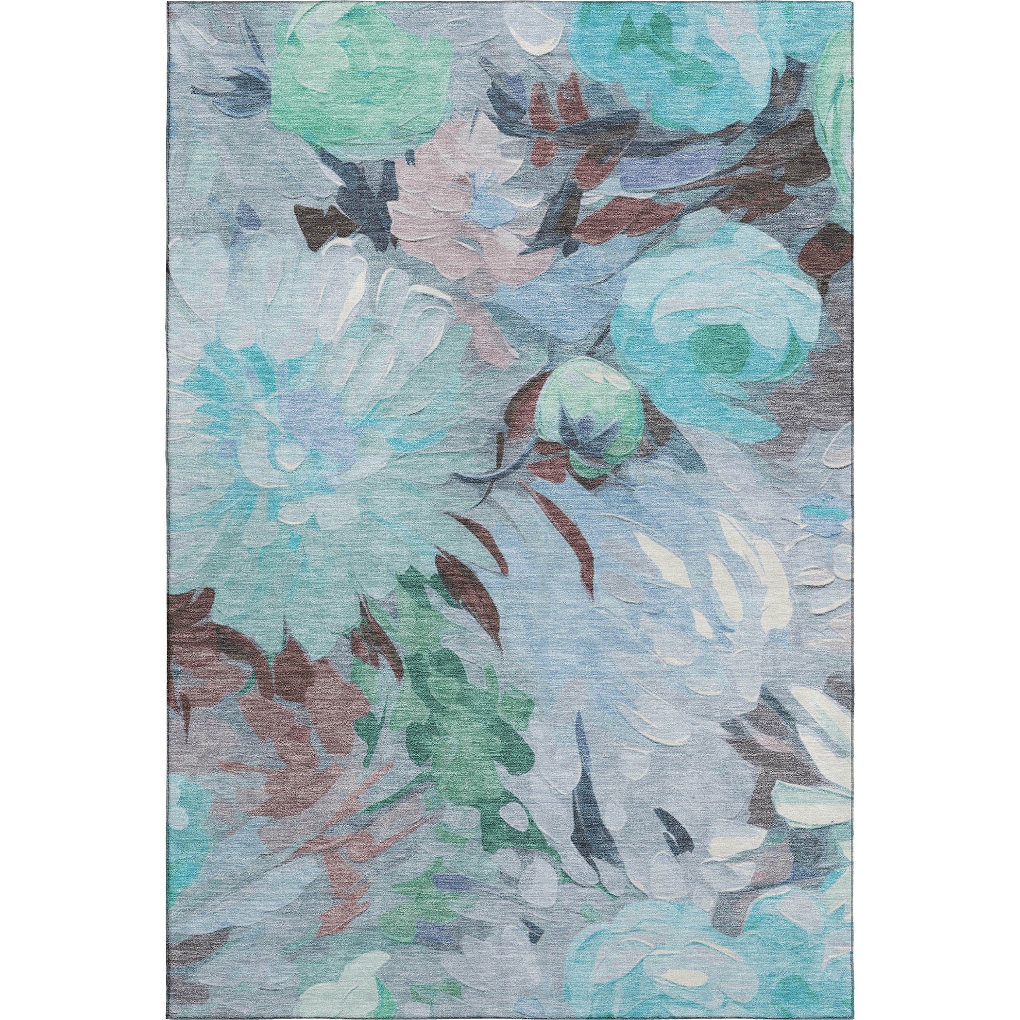 Kotor Machine Washable Transitional Sky Blue Rug 2'6" x 3'10" #shape_Rectangle