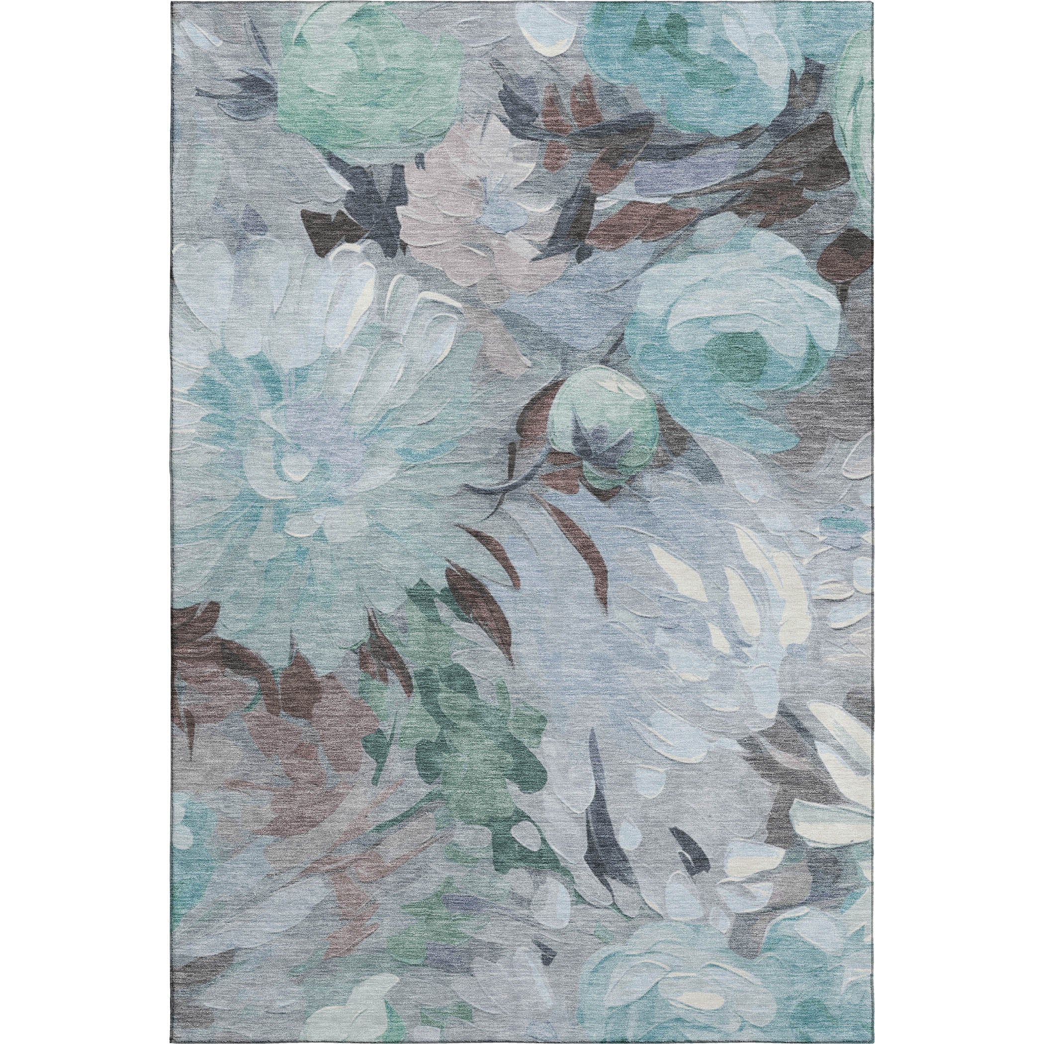 Kotor Machine Washable Transitional Teal Rug 2'6" x 3'10" #shape_Rectangle