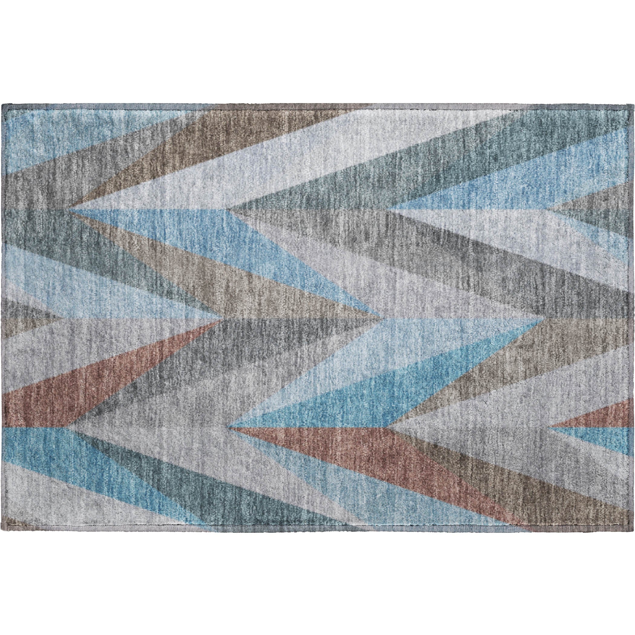 Tallinn Machine Washable Transitional Teal Rug 1'8" x 2'6" #shape_Rectangle