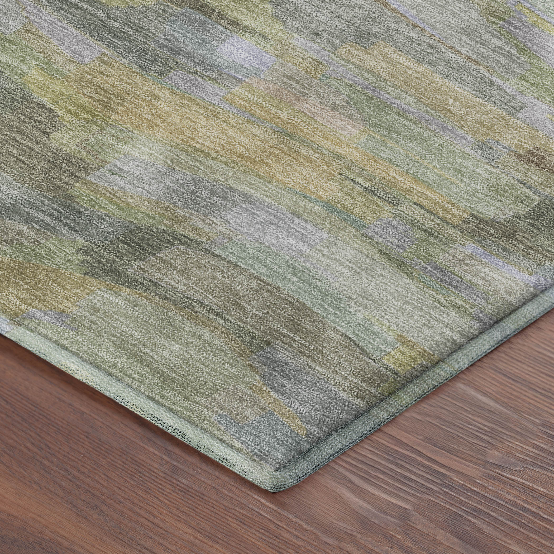 Kyoto Machine Washable Transitional Aloe Green Rug 1'8" x 2'6" #shape_Rectangle