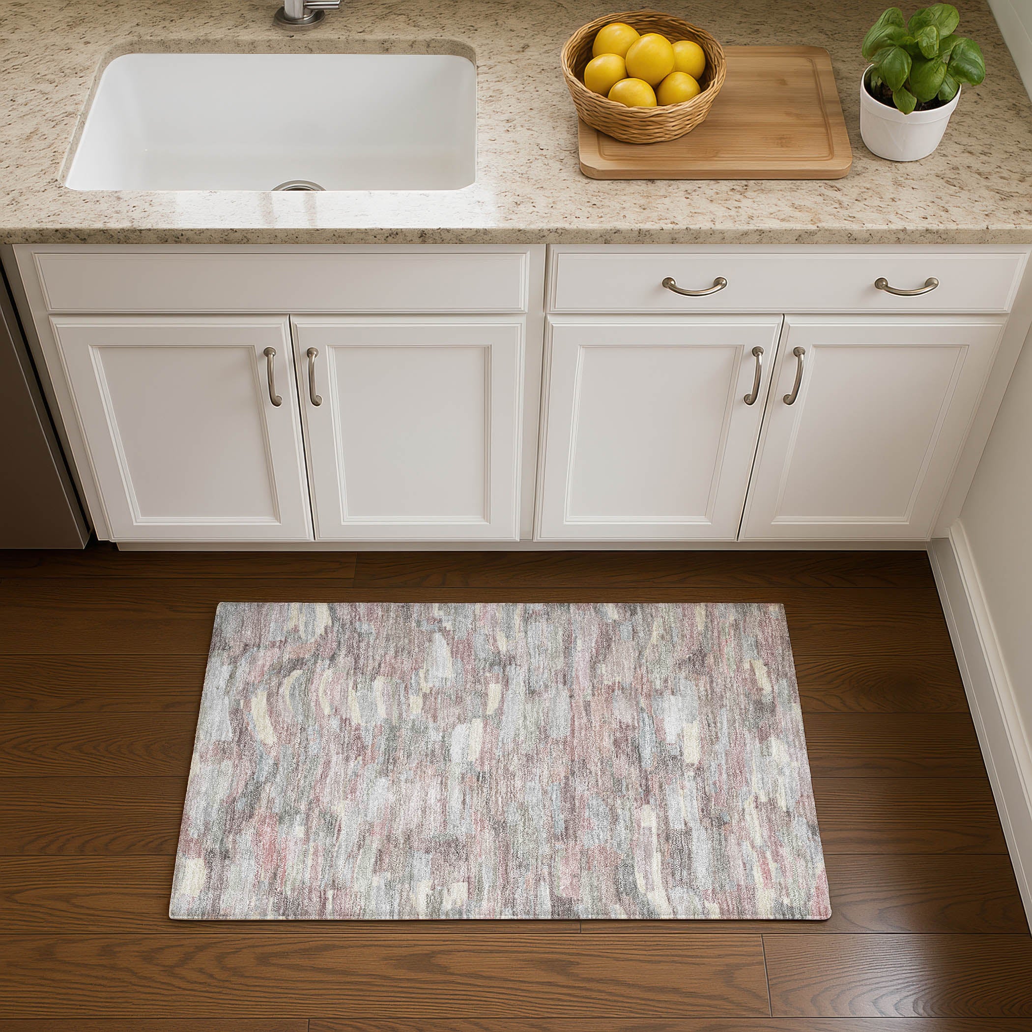 Kyoto Machine Washable Transitional Blush Pink Rug 1'8" x 2'6" #shape_Rectangle