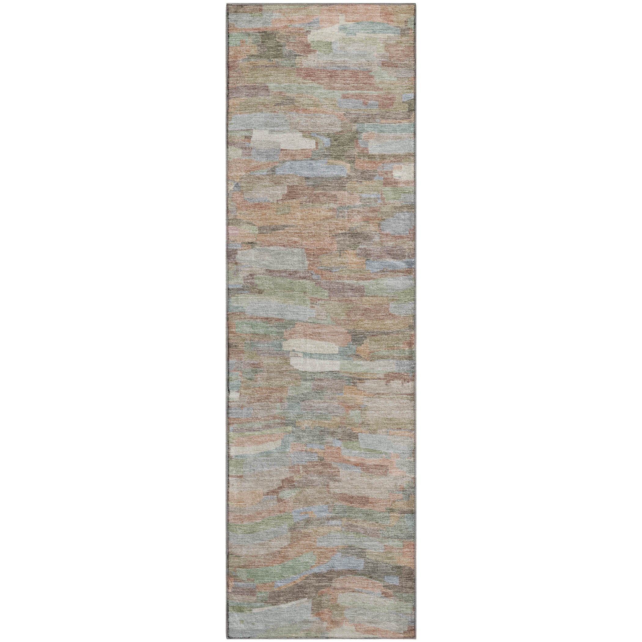 Kyoto Machine Washable Transitional Copper Orange Rug 2'3" x 7'6" #shape_Runner