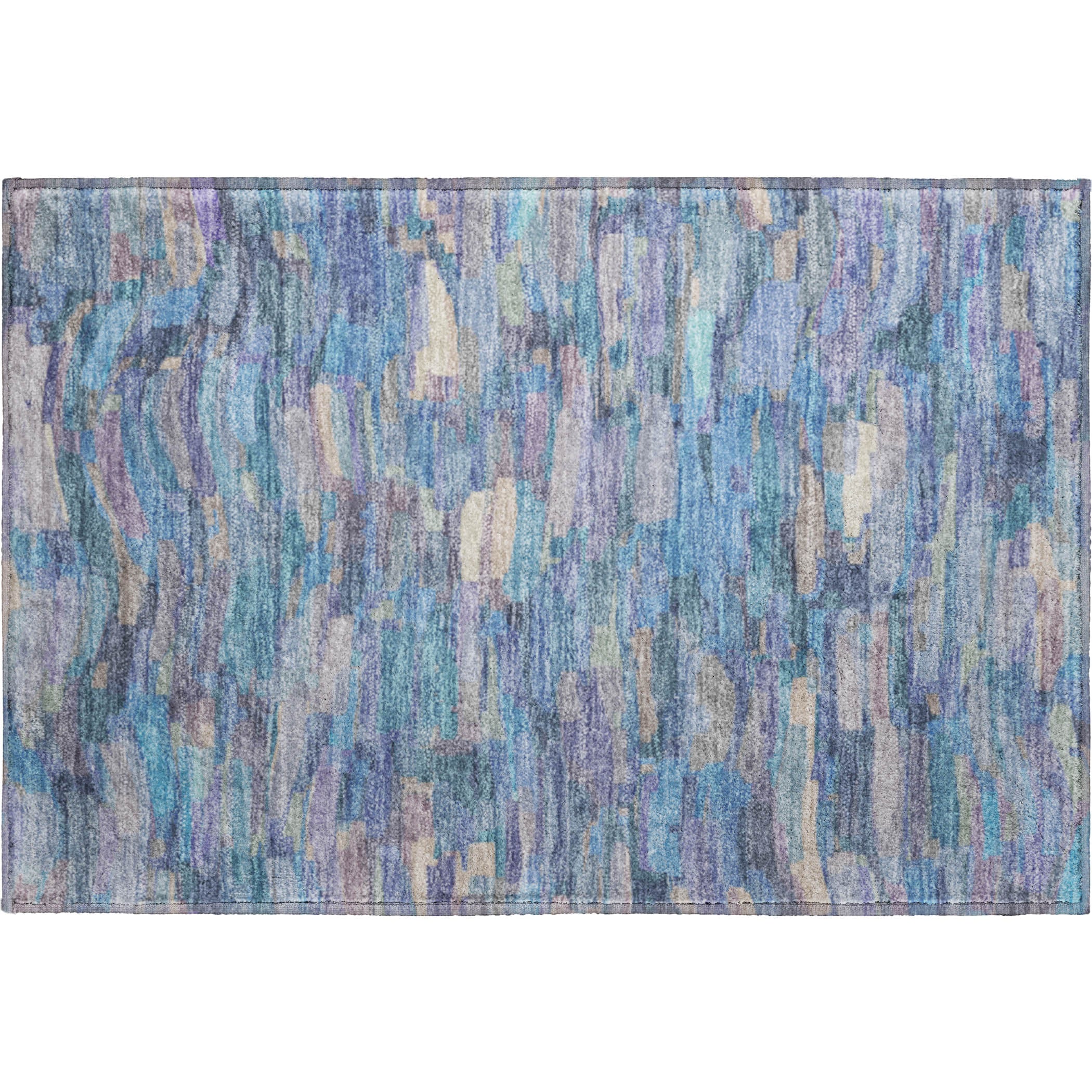 Kyoto Machine Washable Transitional Denim Blue Rug 1'8" x 2'6" #shape_Rectangle