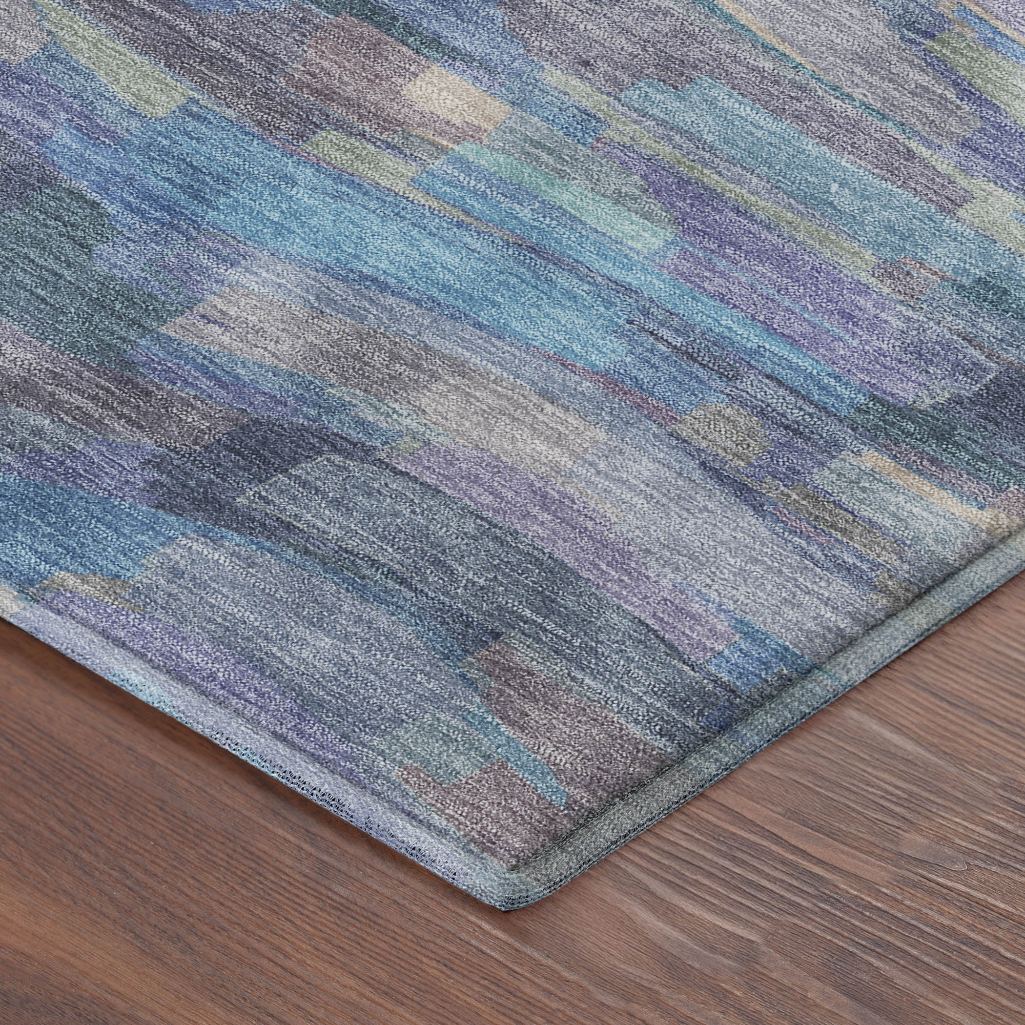 Kyoto Machine Washable Transitional Denim Blue Rug 1'8" x 2'6" #shape_Rectangle