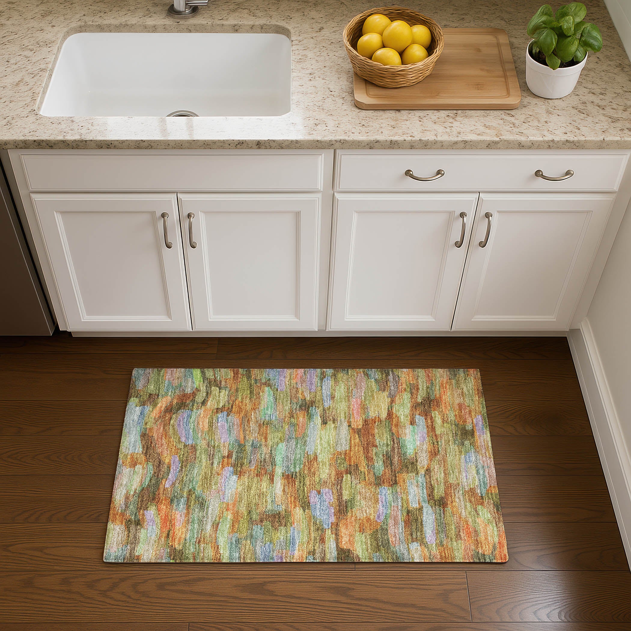 Kyoto Machine Washable Transitional Fern Green Rug 1'8" x 2'6" #shape_Rectangle
