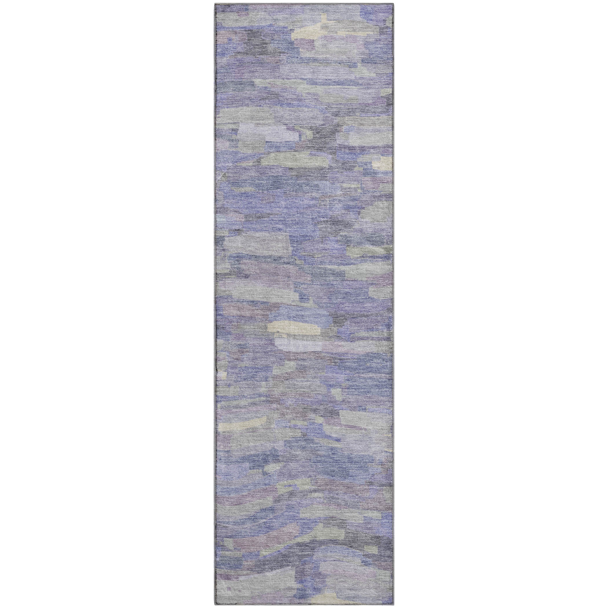 Kyoto Machine Washable Transitional Purple Rug 2'3" x 7'6" #shape_Runner