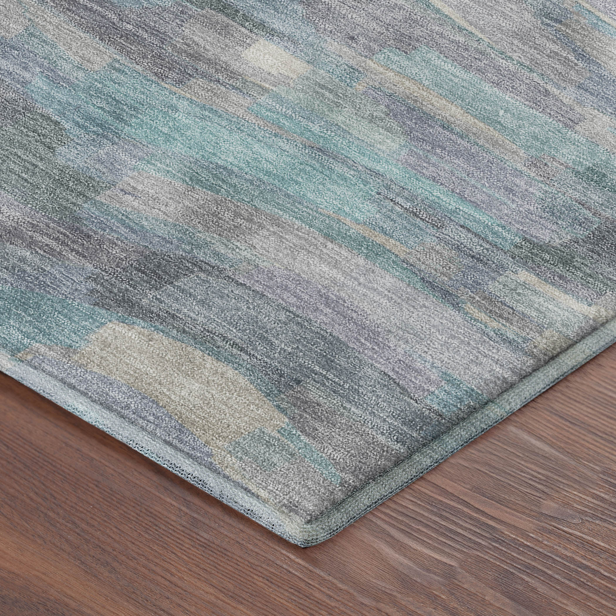 Kyoto Machine Washable Transitional Teal Rug 1'8" x 2'6" #shape_Rectangle