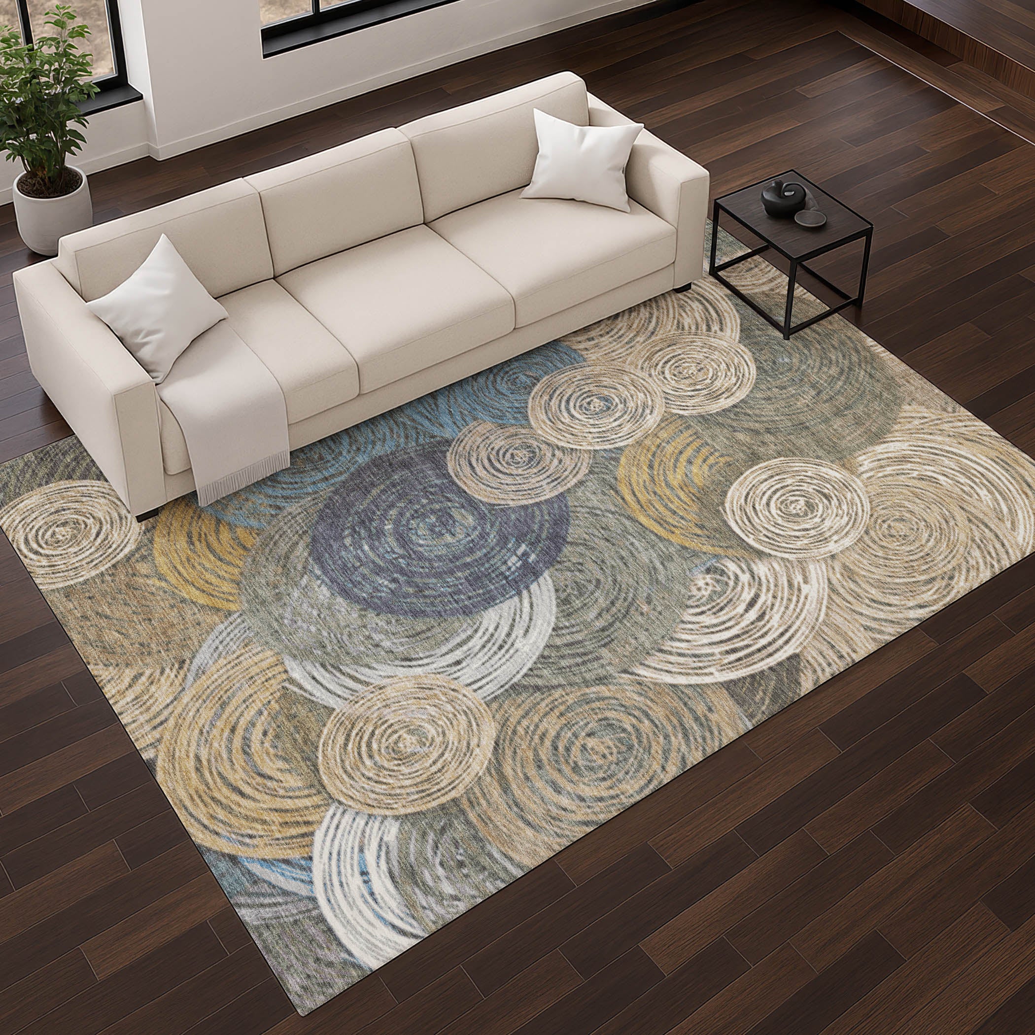 Sarajevo Machine Washable Transitional Beige Brown Rug 2'6" x 3'10" #shape_Rectangle