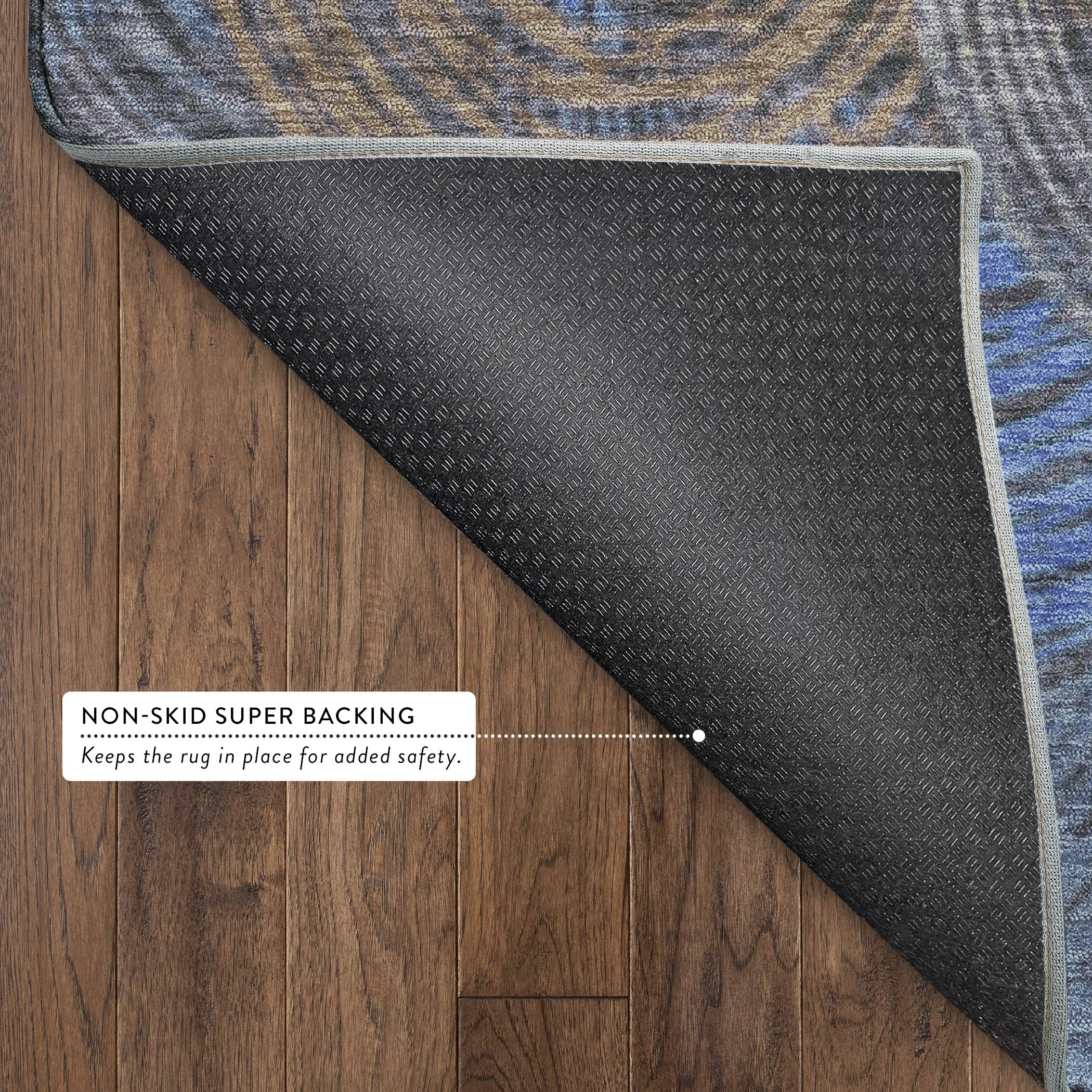 Sarajevo Machine Washable Transitional Blue Rug 1'8" x 2'6" #shape_Rectangle