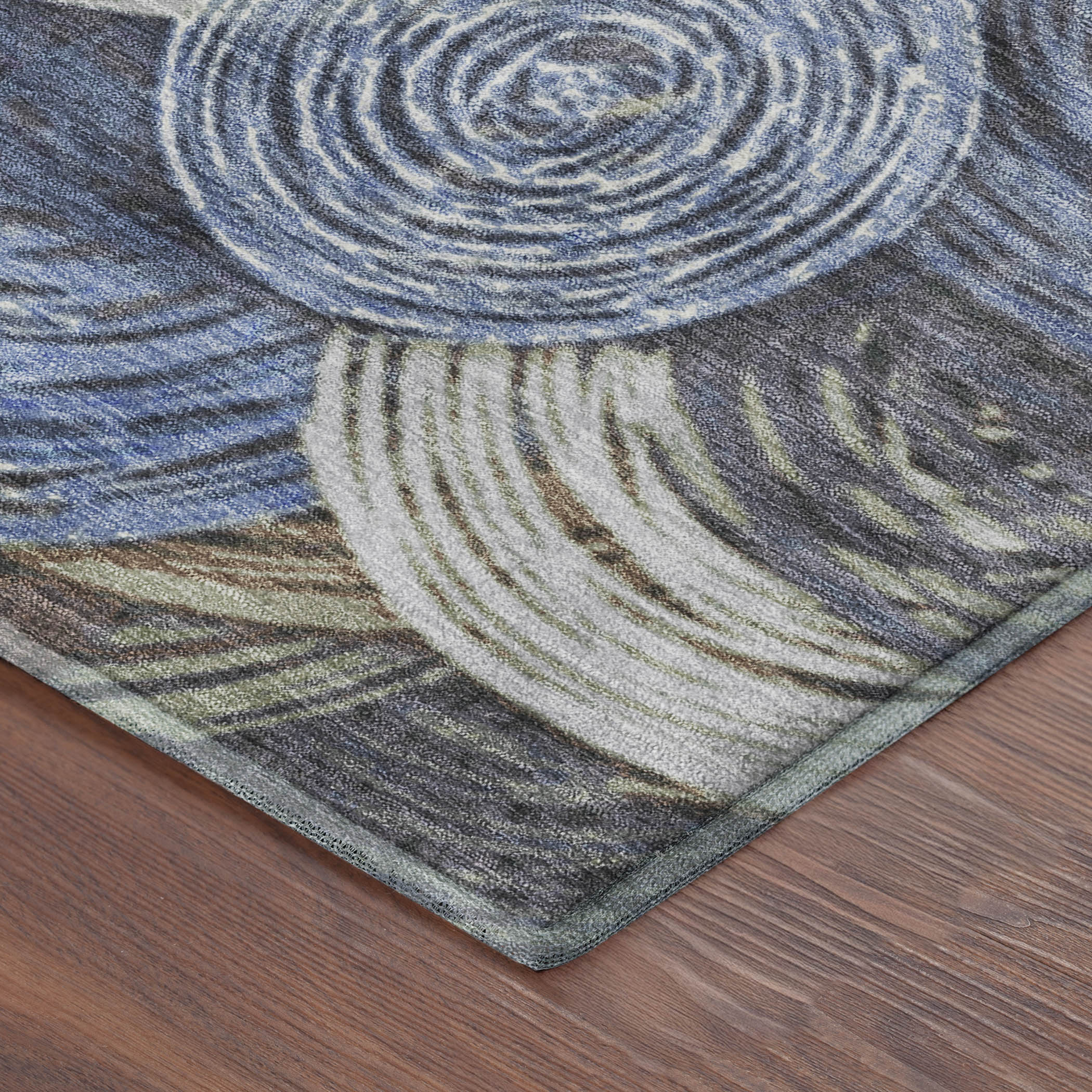 Sarajevo Machine Washable Transitional Blue Rug 1'8" x 2'6" #shape_Rectangle