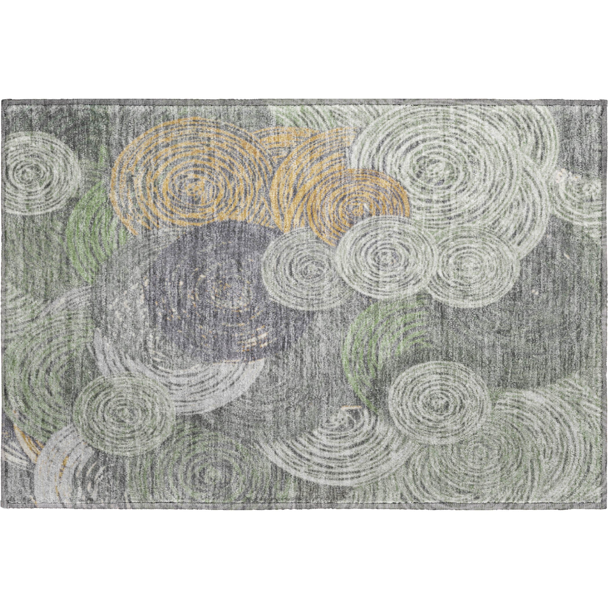 Sarajevo Machine Washable Transitional Green Rug 1'8" x 2'6" #shape_Rectangle
