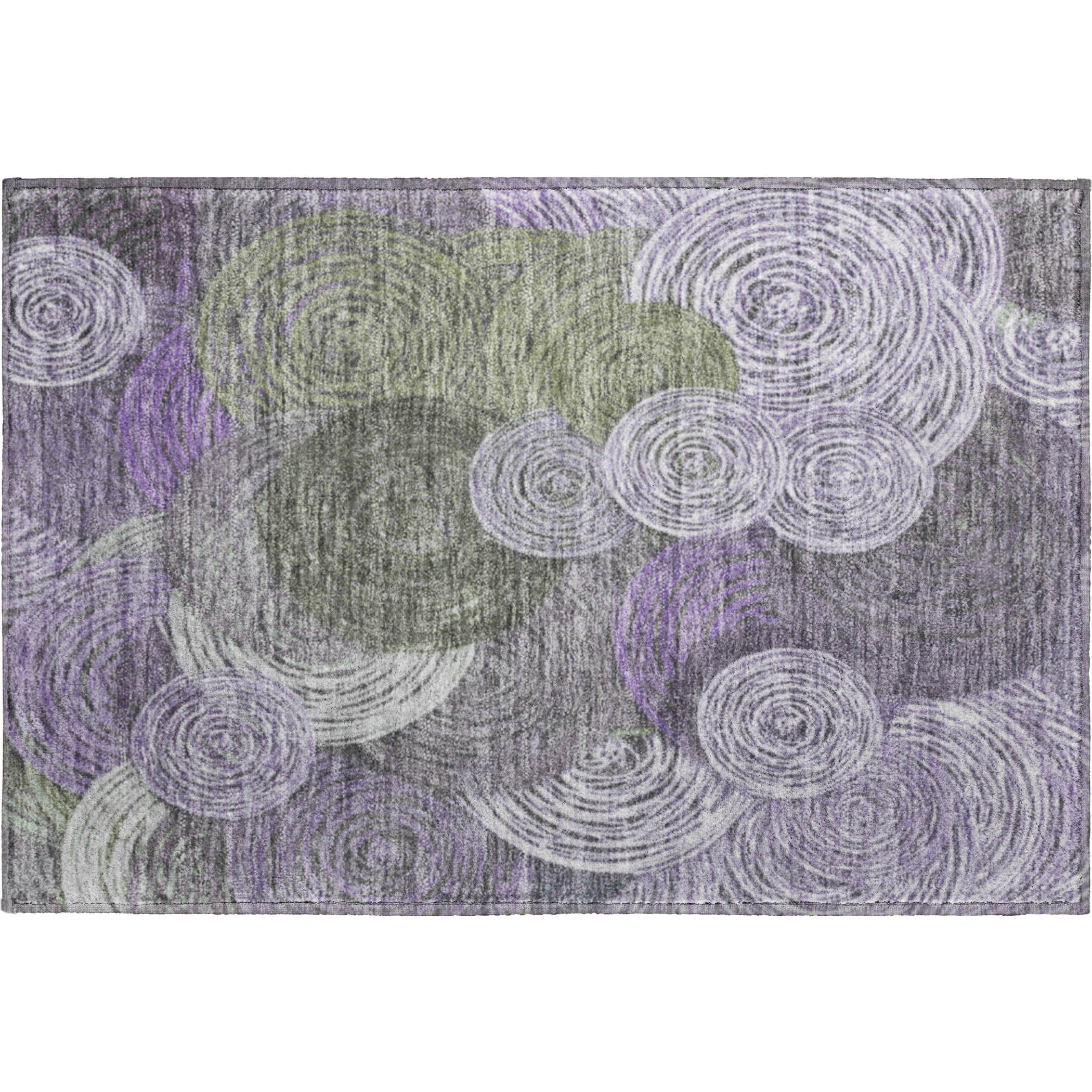 Sarajevo Machine Washable Transitional Purple Rug 1'8" x 2'6" #shape_Rectangle