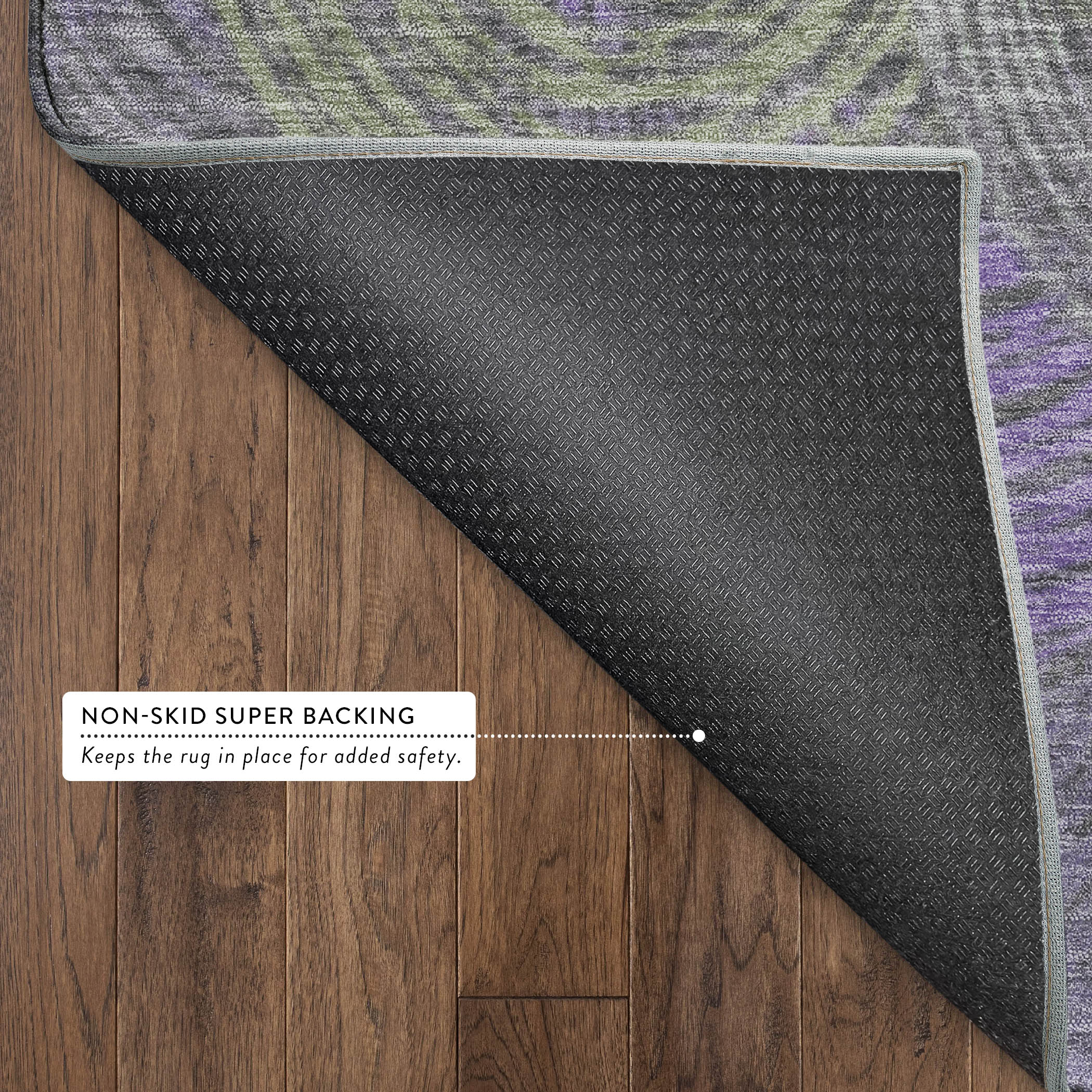 Sarajevo Machine Washable Transitional Purple Rug 1'8" x 2'6" #shape_Rectangle