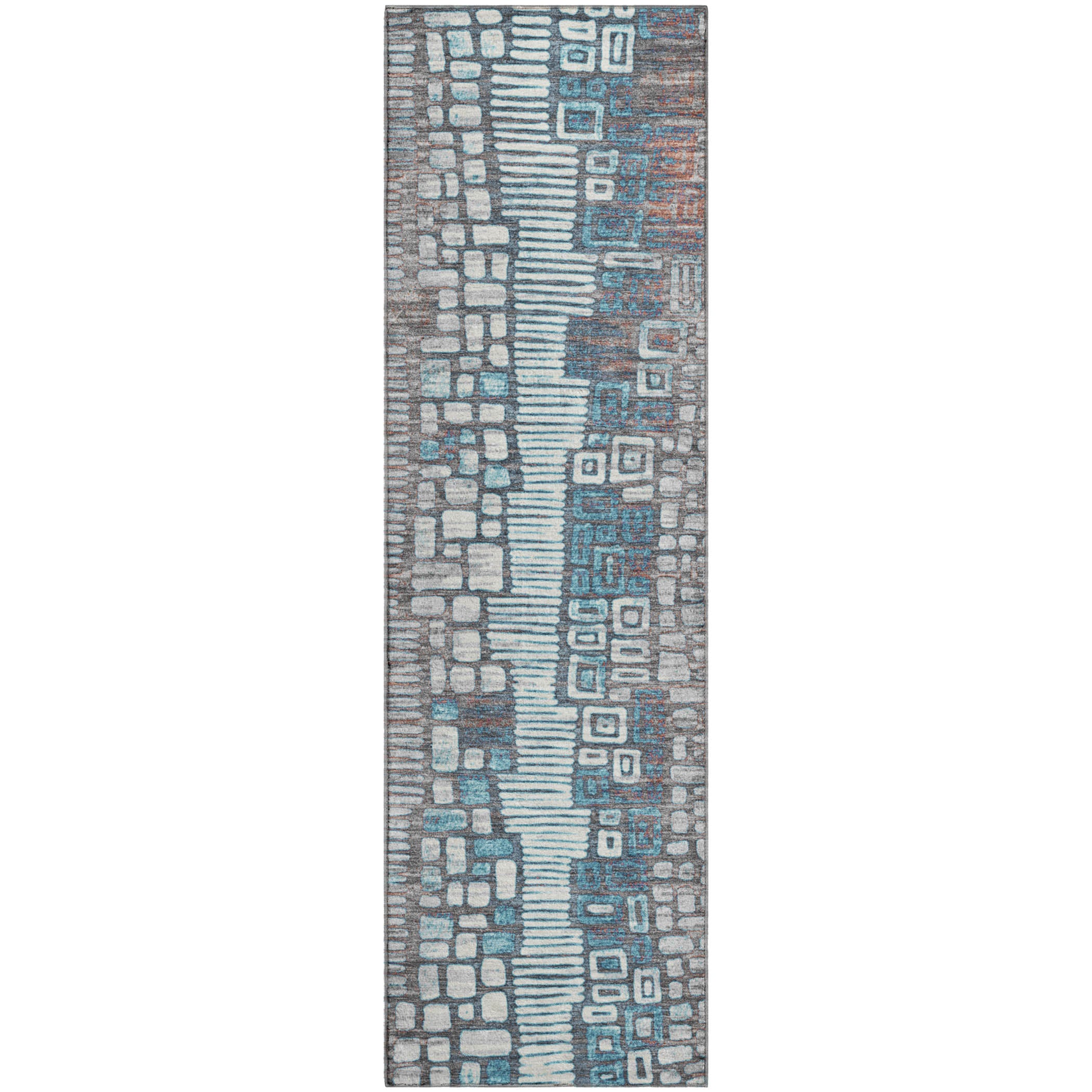 Cartagena Machine Washable Transitional Copper Orange Rug 2'3" x 7'6" #shape_Runner