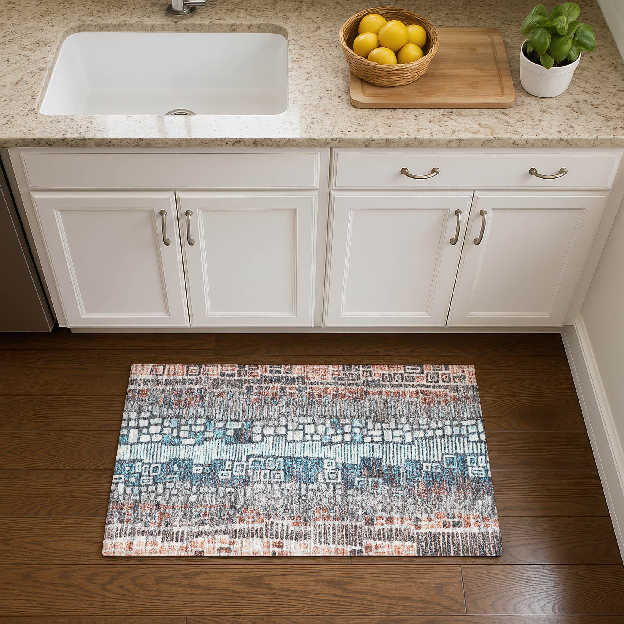 Cartagena Machine Washable Transitional Copper Orange Rug 1'8" x 2'6" #shape_Rectangle