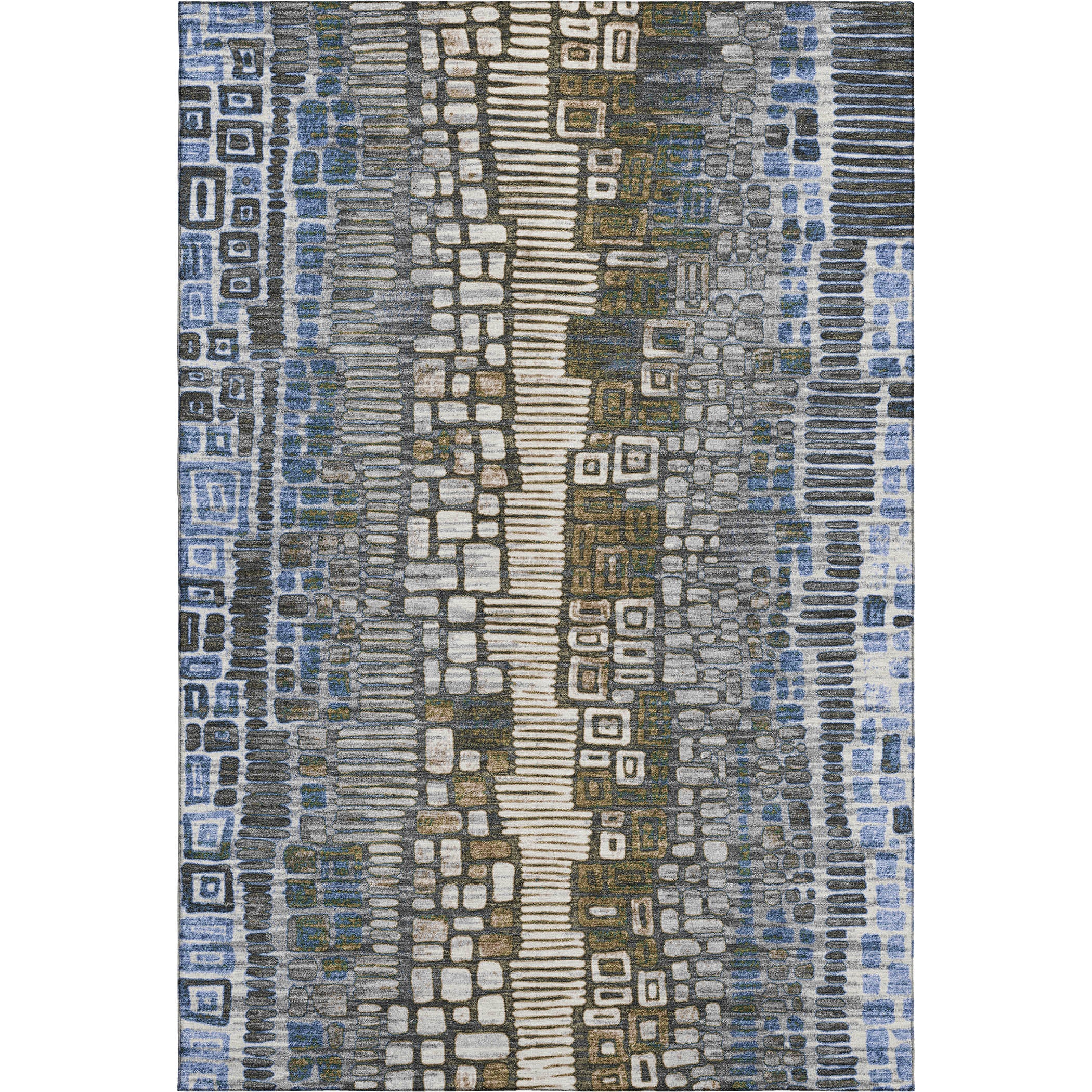 Cartagena Machine Washable Transitional Denim Blue Rug 2'6" x 3'10" #shape_Rectangle