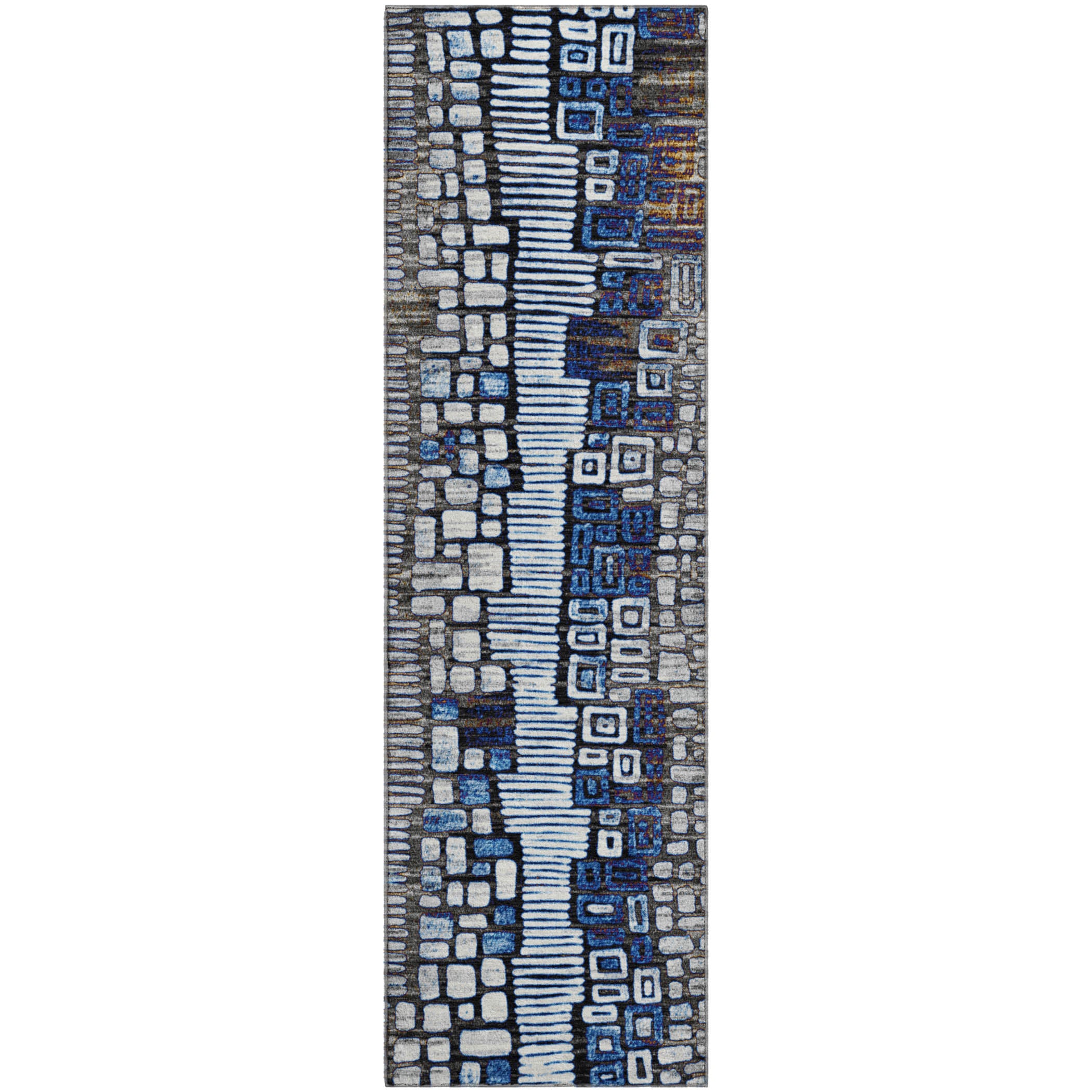 Cartagena Machine Washable Transitional Pewter Gray Rug 2'3" x 7'6" #shape_Runner