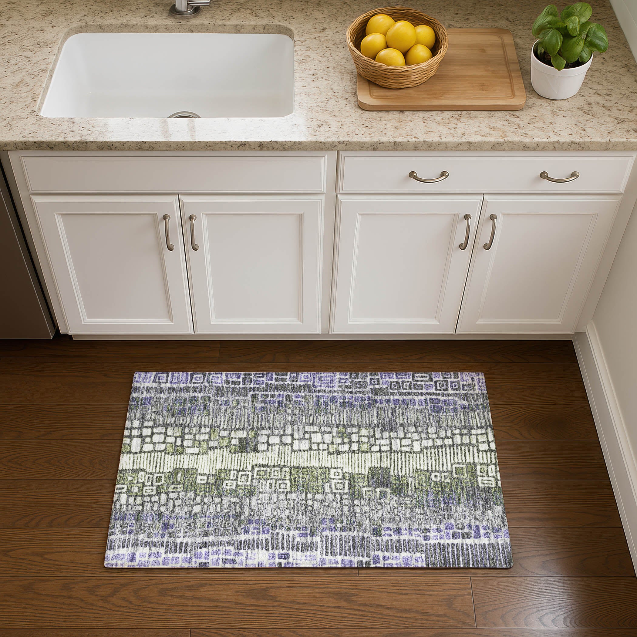 Cartagena Machine Washable Transitional Purple Rug 1'8" x 2'6" #shape_Rectangle