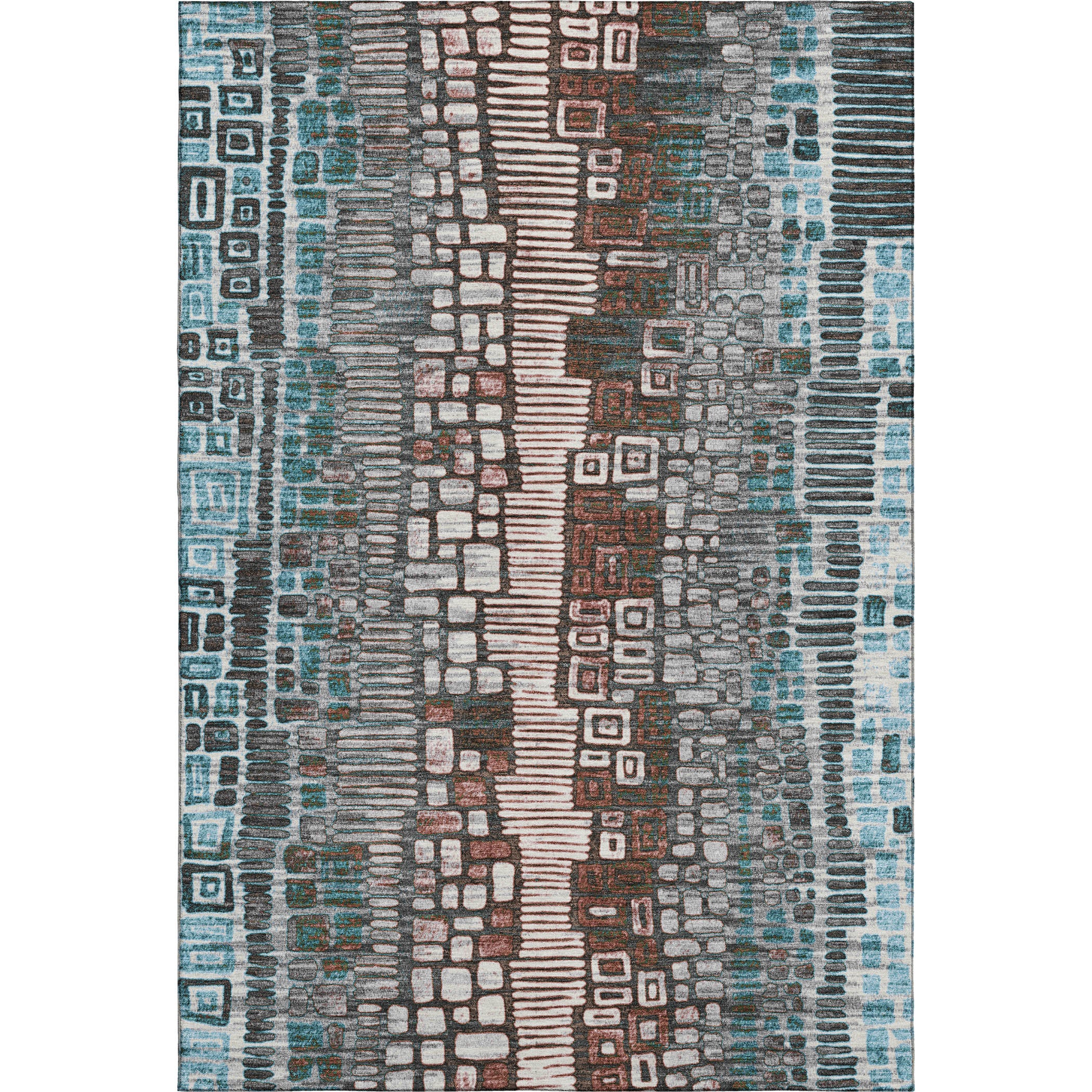 Cartagena Machine Washable Transitional Teal Rug 2'6" x 3'10" #shape_Rectangle