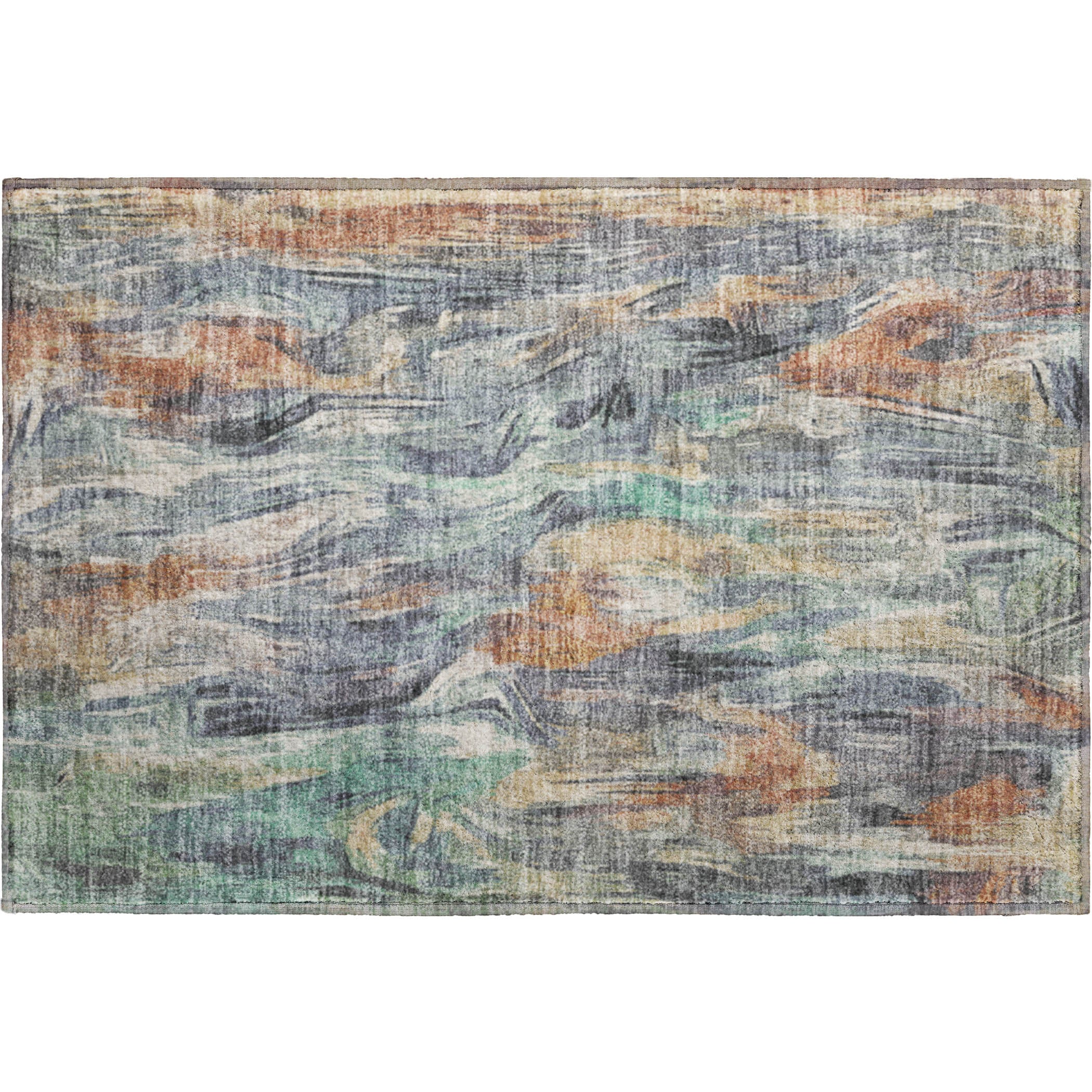 Lisbon Machine Washable Transitional Copper Orange Rug 1'8" x 2'6" #shape_Rectangle