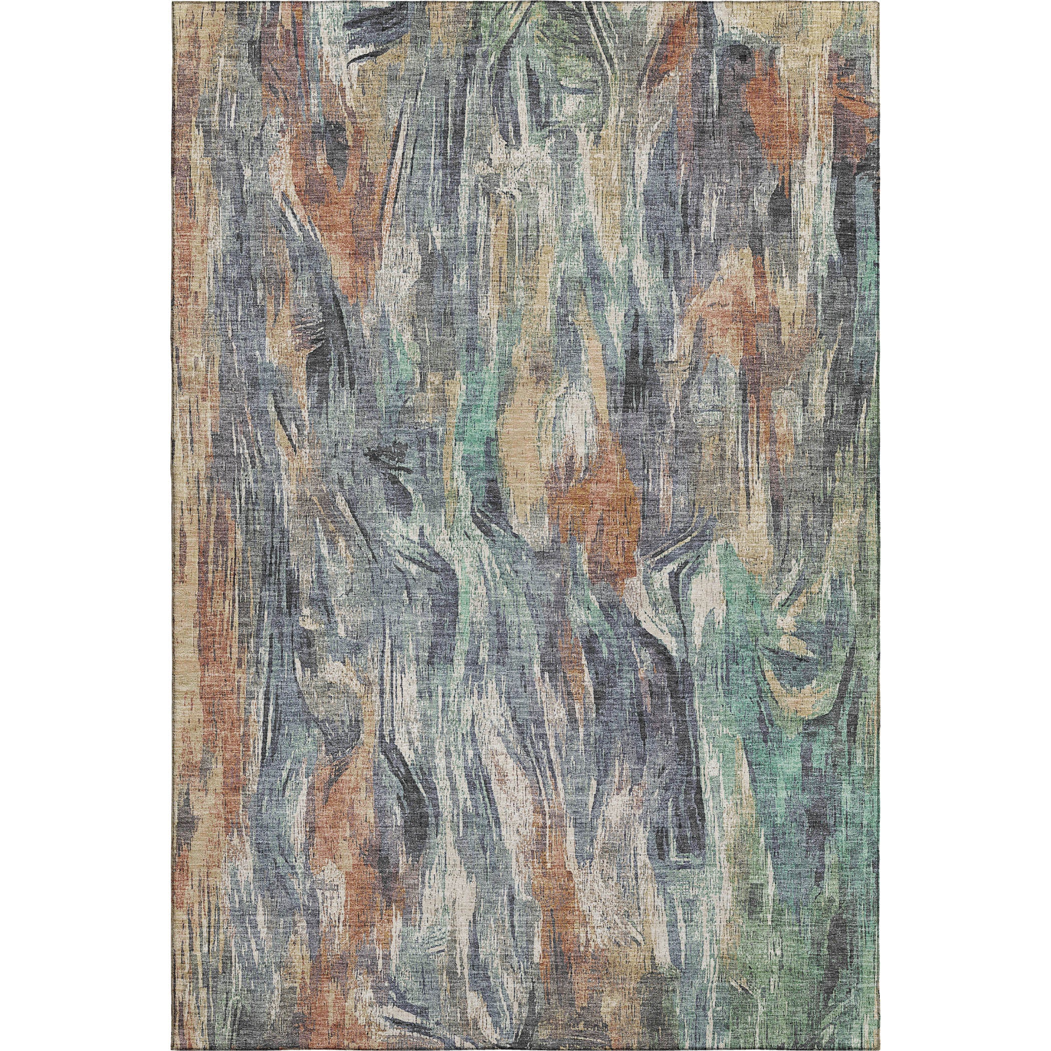 Lisbon Machine Washable Transitional Copper Orange Rug 2'6" x 3'10" #shape_Rectangle