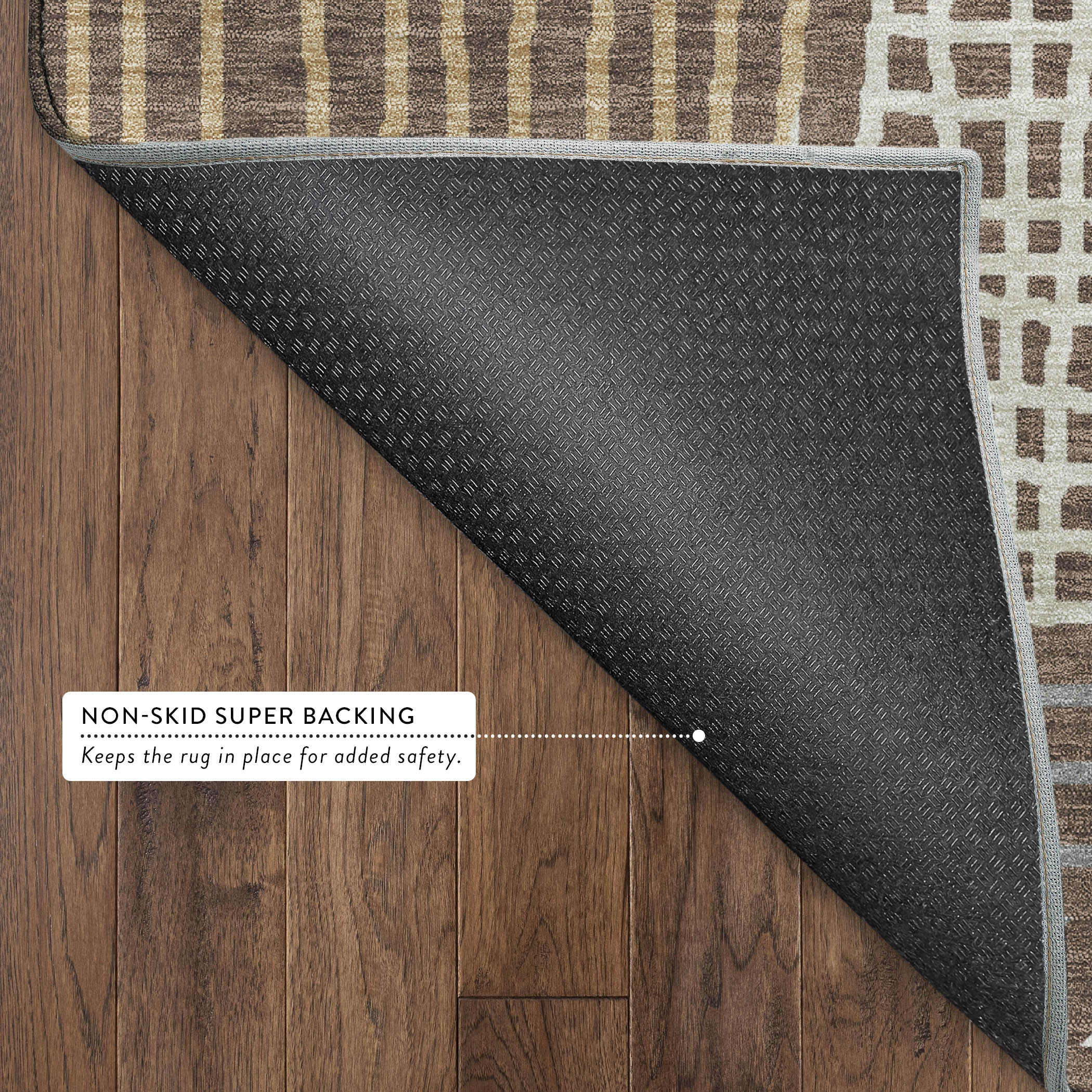 Split Machine Washable Transitional Brown Rug 1'8" x 2'6" #shape_Rectangle