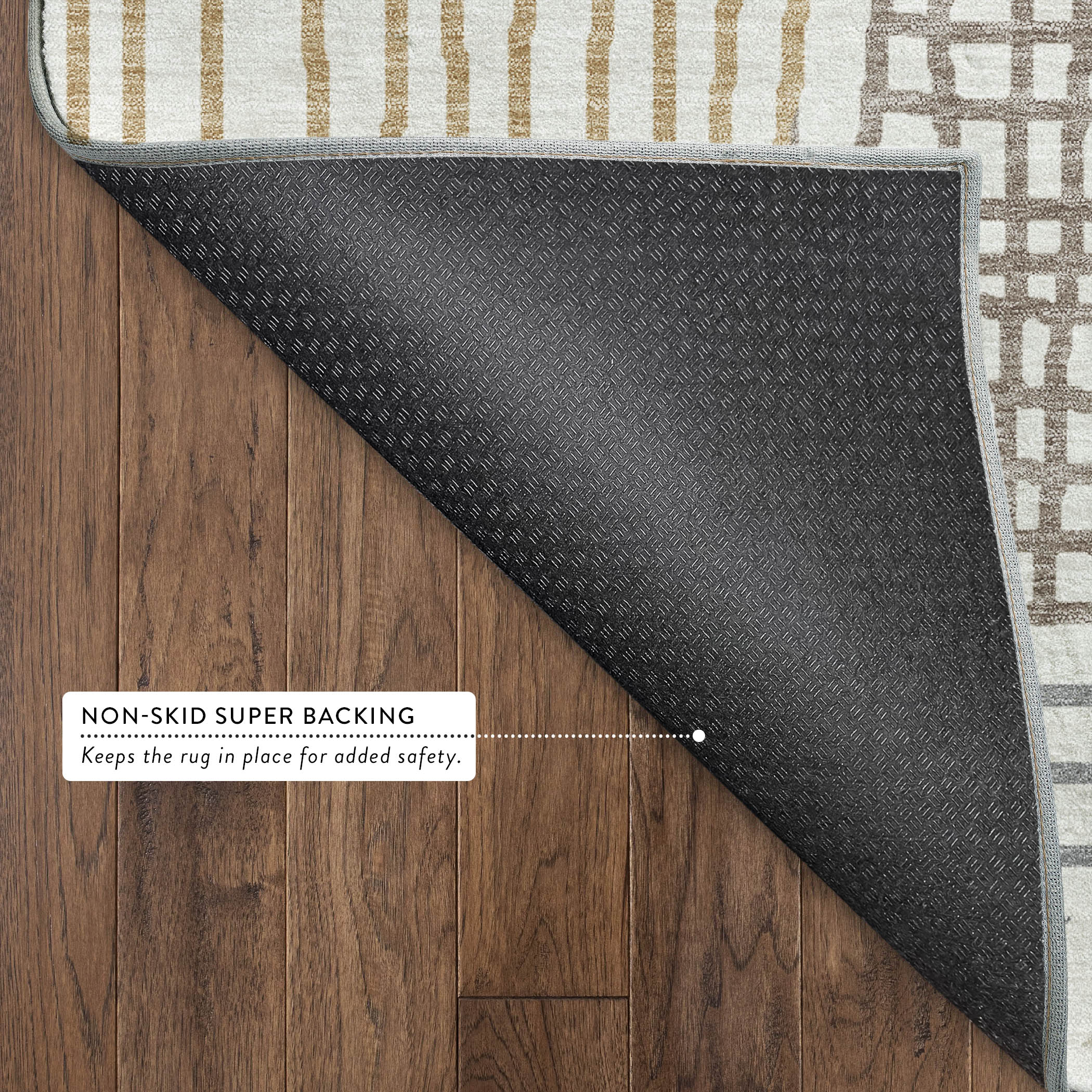 Split Machine Washable Transitional Ivory Rug 1'8" x 2'6" #shape_Rectangle