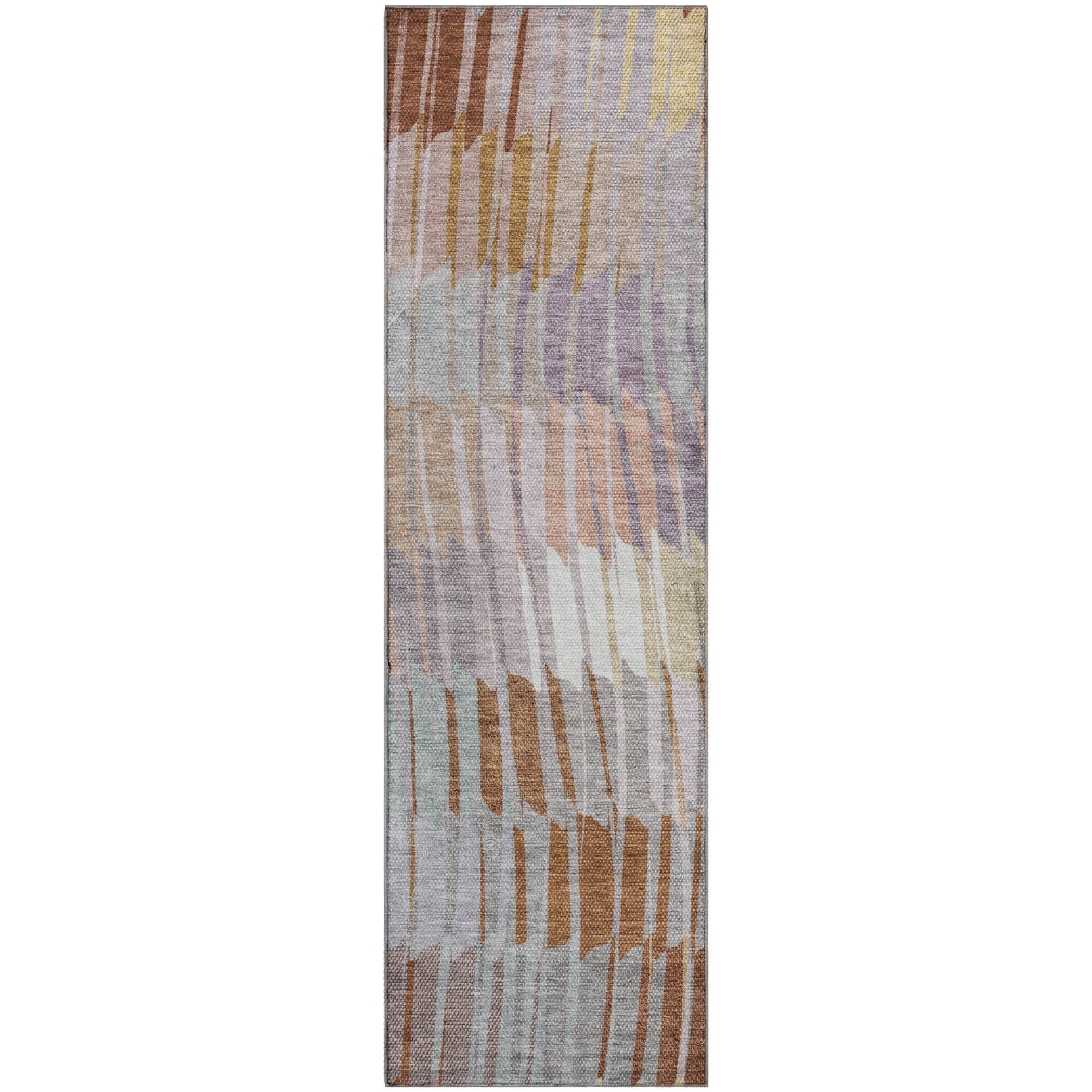 Bergen Machine Washable Transitional Copper Orange Rug 2'3" x 7'6" #shape_Runner