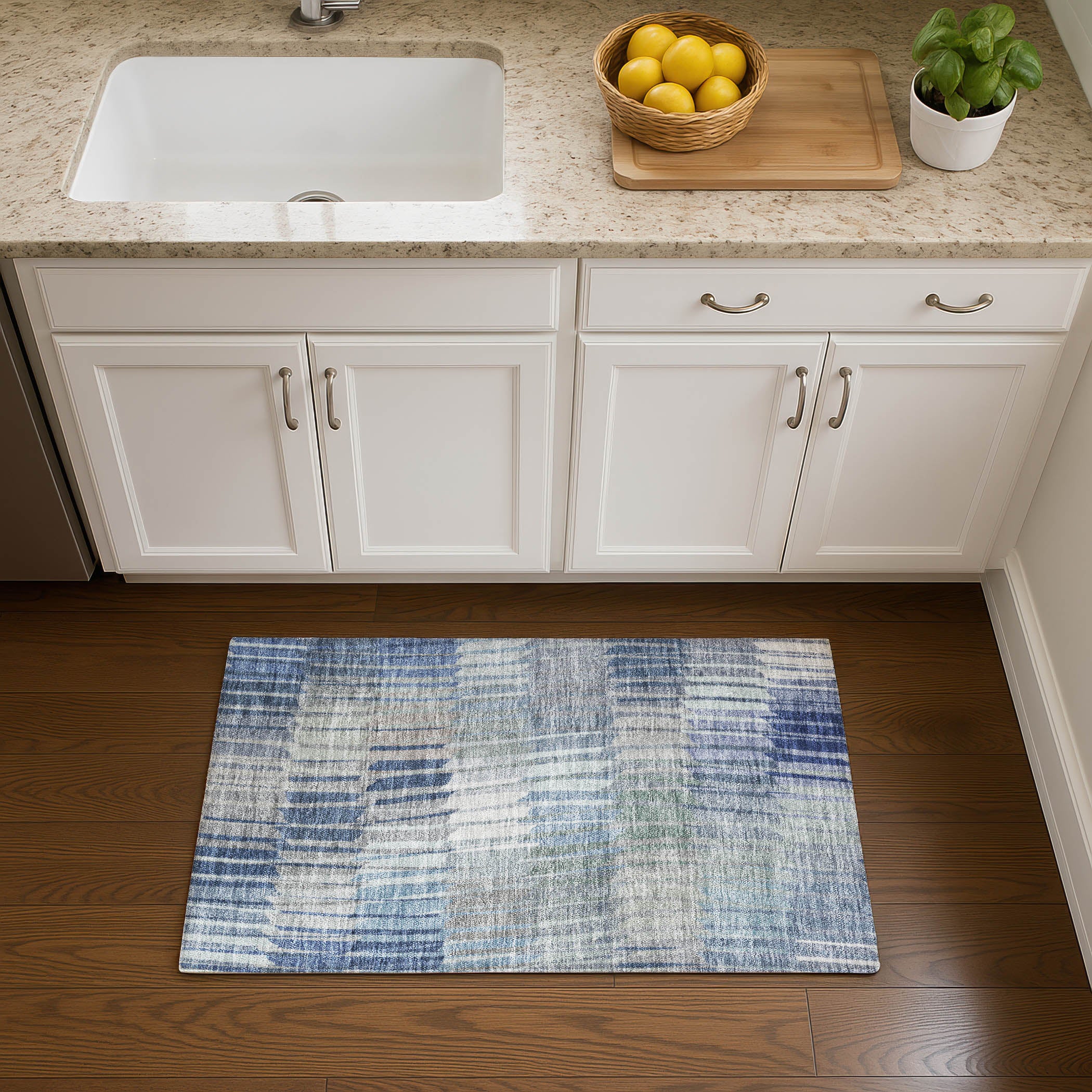 Bergen Machine Washable Transitional Denim Blue Rug 1'8" x 2'6" #shape_Rectangle