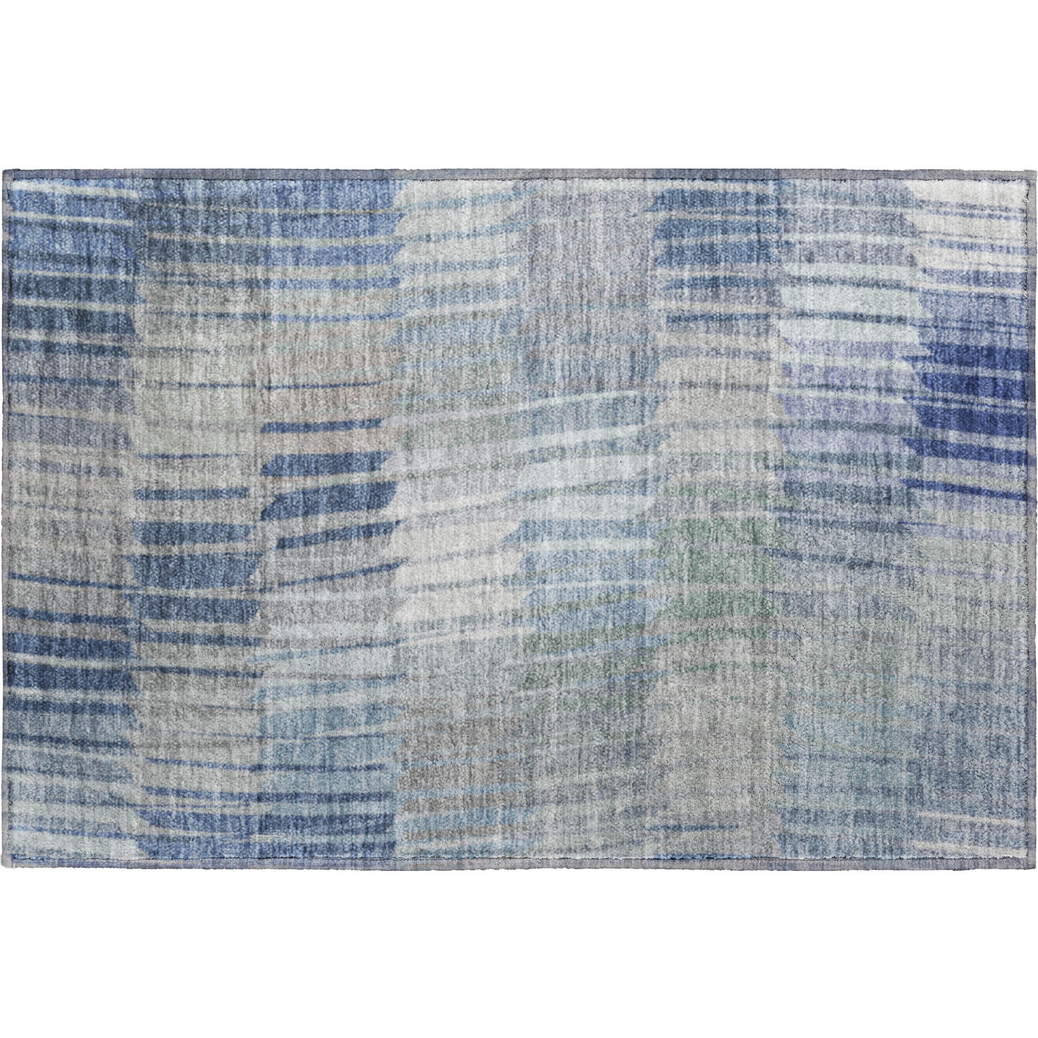 Bergen Machine Washable Transitional Denim Blue Rug 1'8" x 2'6" #shape_Rectangle