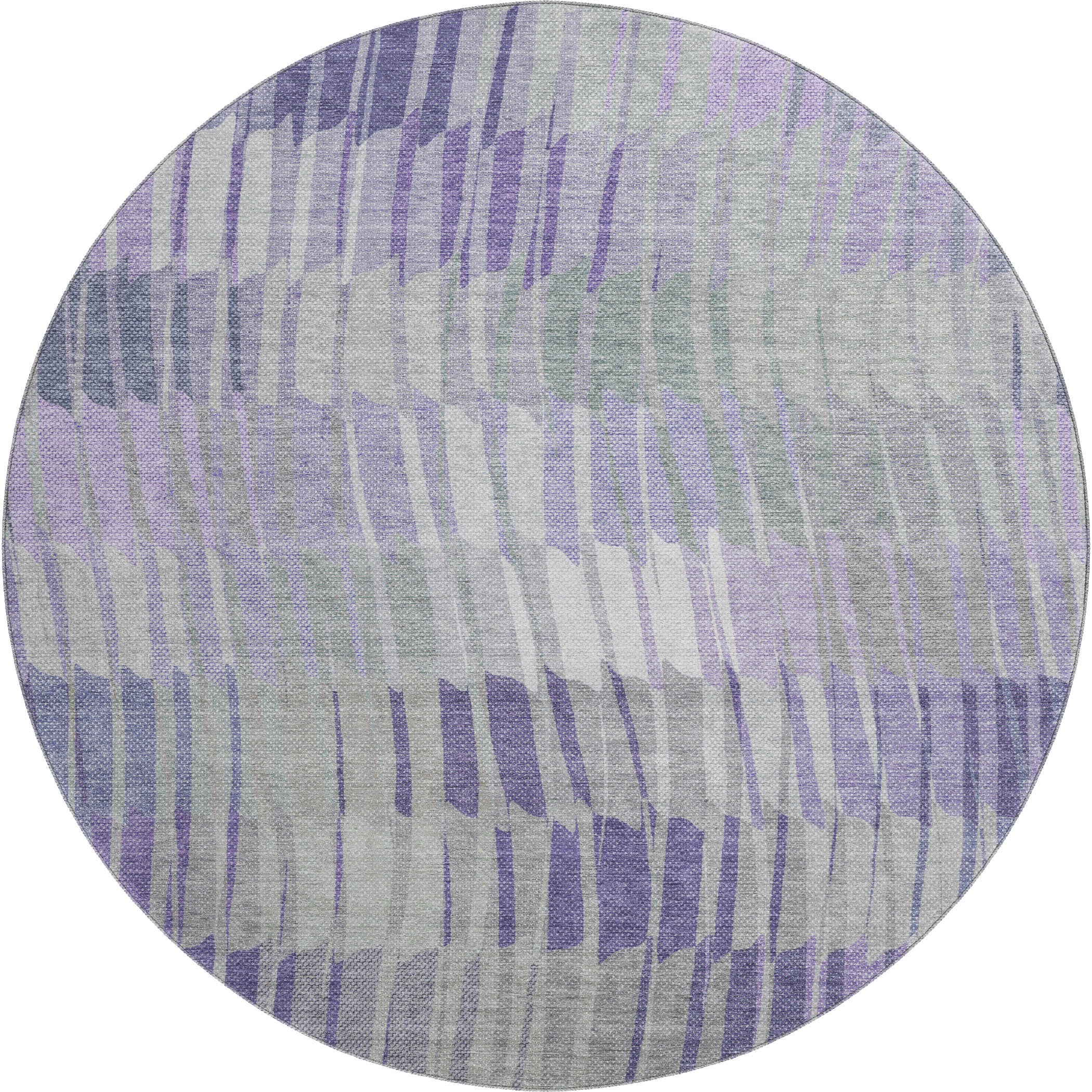 Bergen Machine Washable Transitional Lavender Purple Rug 8' x 8' #shape_Round