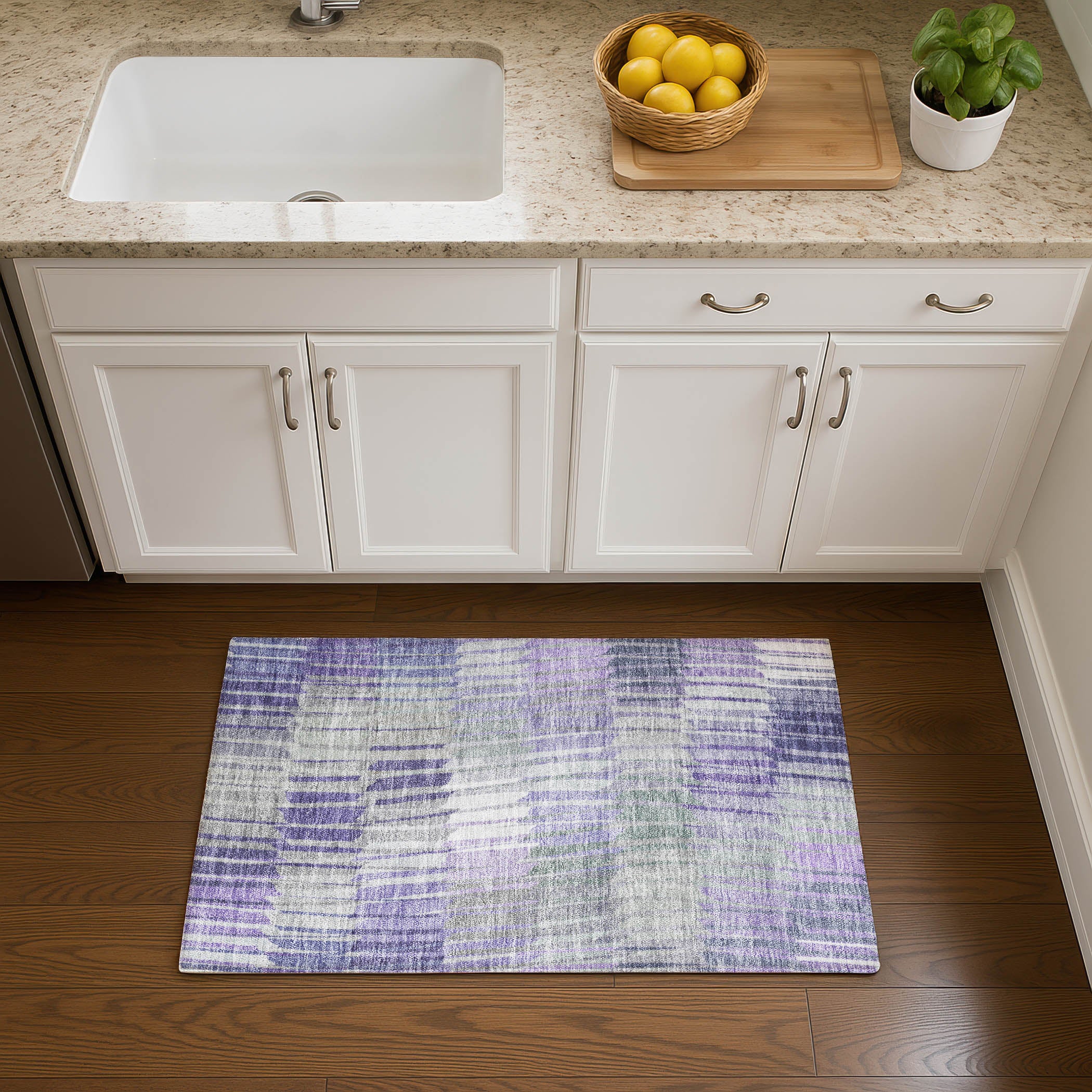 Bergen Machine Washable Transitional Lavender Purple Rug 1'8" x 2'6" #shape_Rectangle