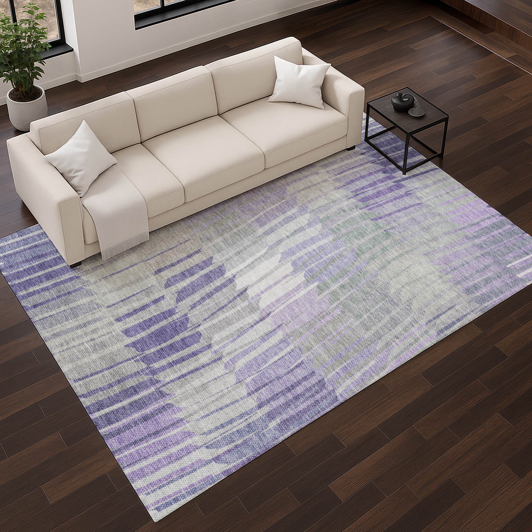 Bergen Machine Washable Transitional Lavender Purple Rug 2'6" x 3'10" #shape_Rectangle