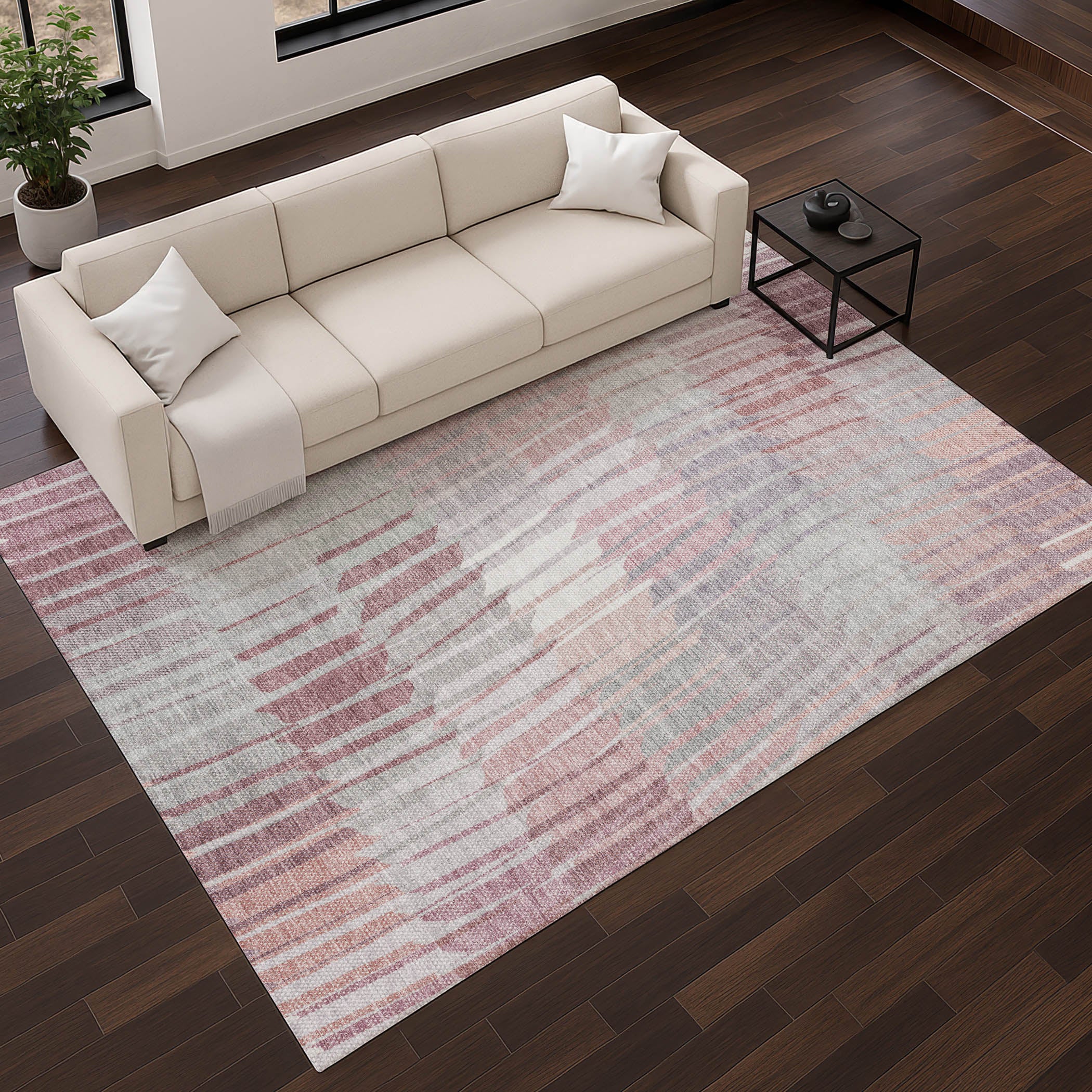 Bergen Machine Washable Transitional Merlot Red Rug 2'6" x 3'10" #shape_Rectangle