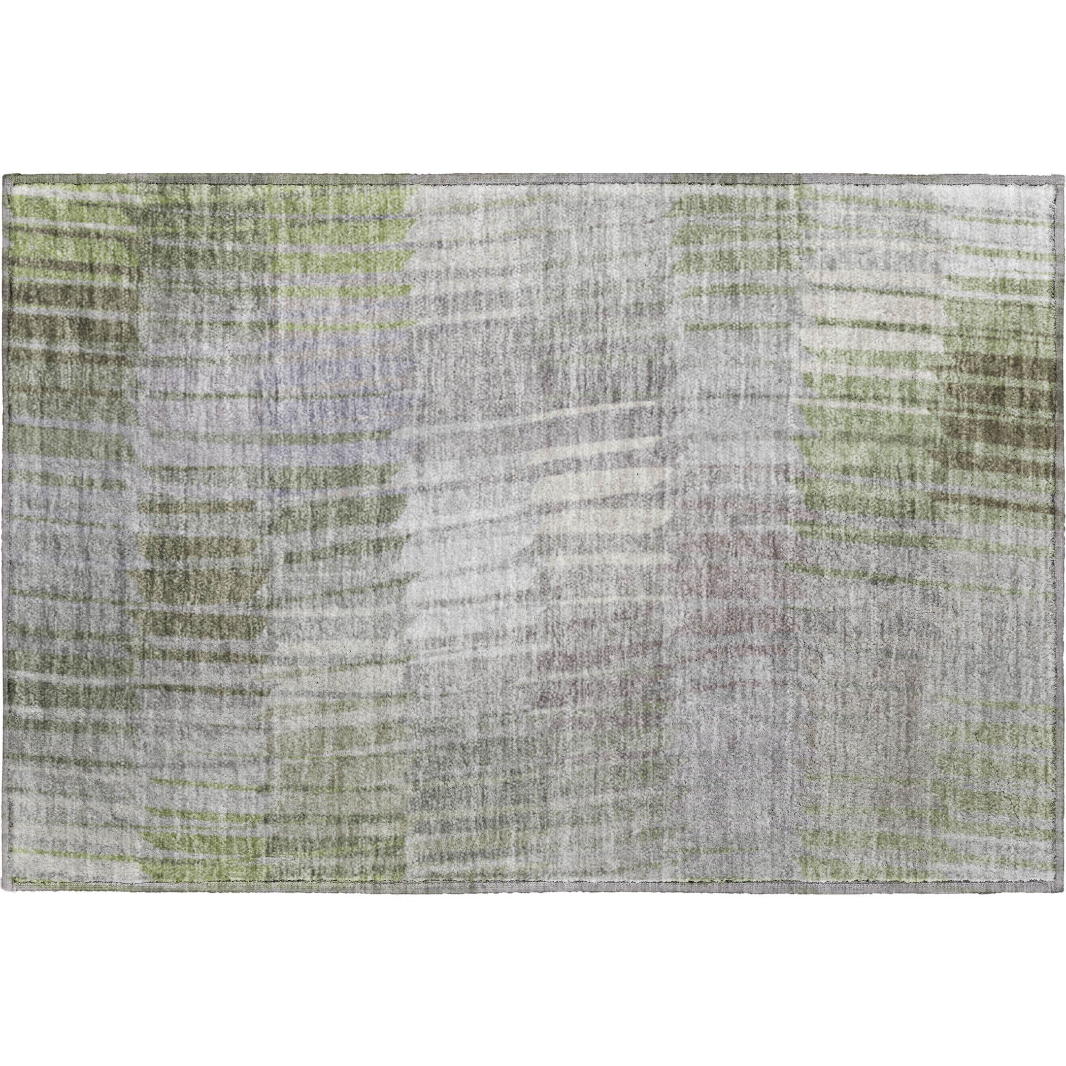 Bergen Machine Washable Transitional Olive Green Rug 1'8" x 2'6" #shape_Rectangle