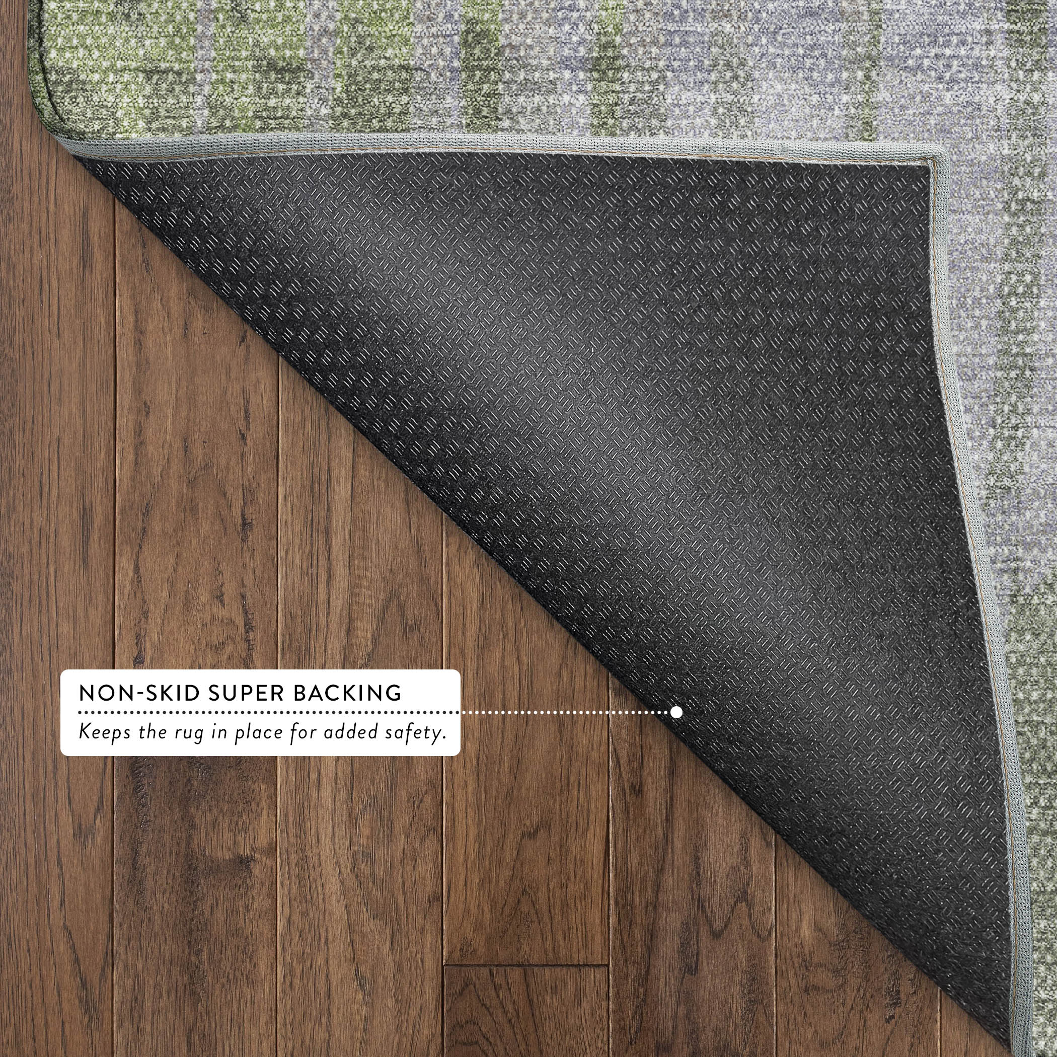 Bergen Machine Washable Transitional Olive Green Rug 1'8" x 2'6" #shape_Rectangle