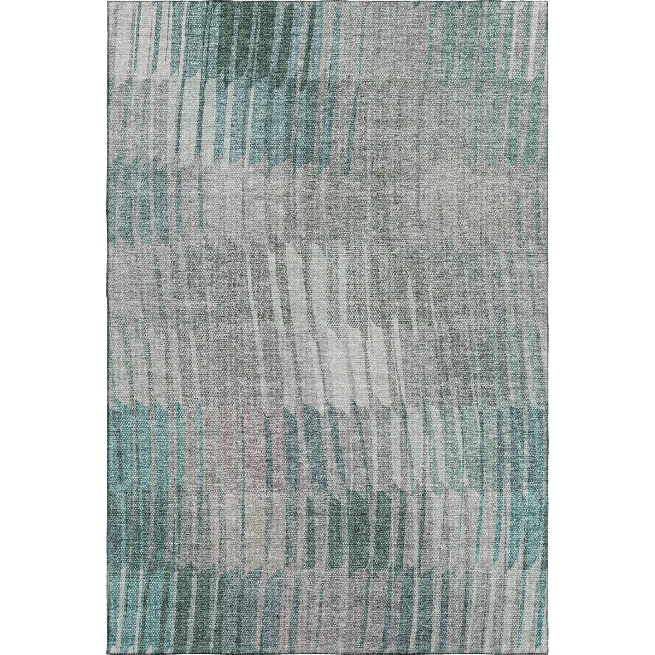 Bergen Machine Washable Transitional Teal Rug 2'6" x 3'10" #shape_Rectangle