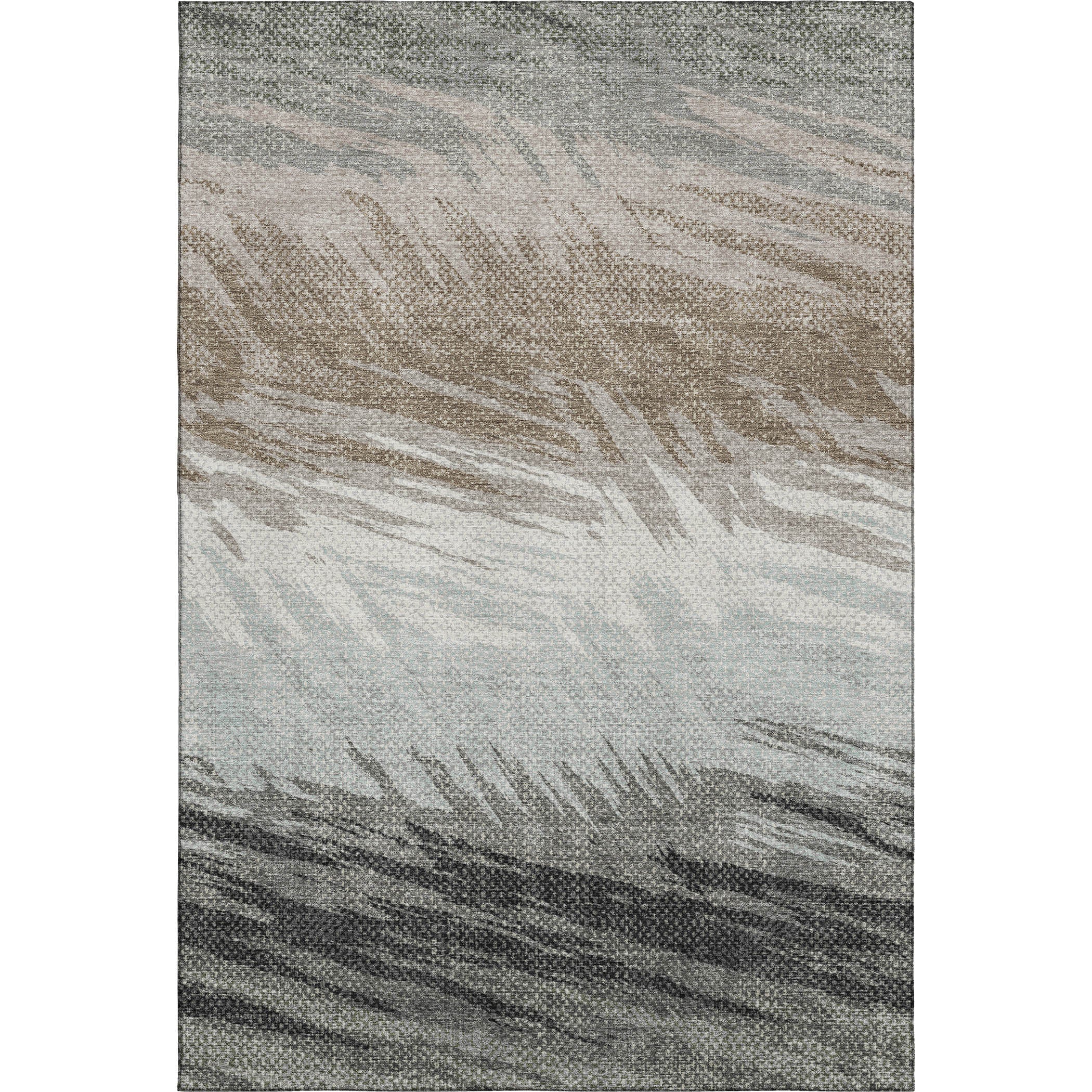 Bangkok Machine Washable Transitional Brown Rug 2'6" x 3'10" #shape_Rectangle